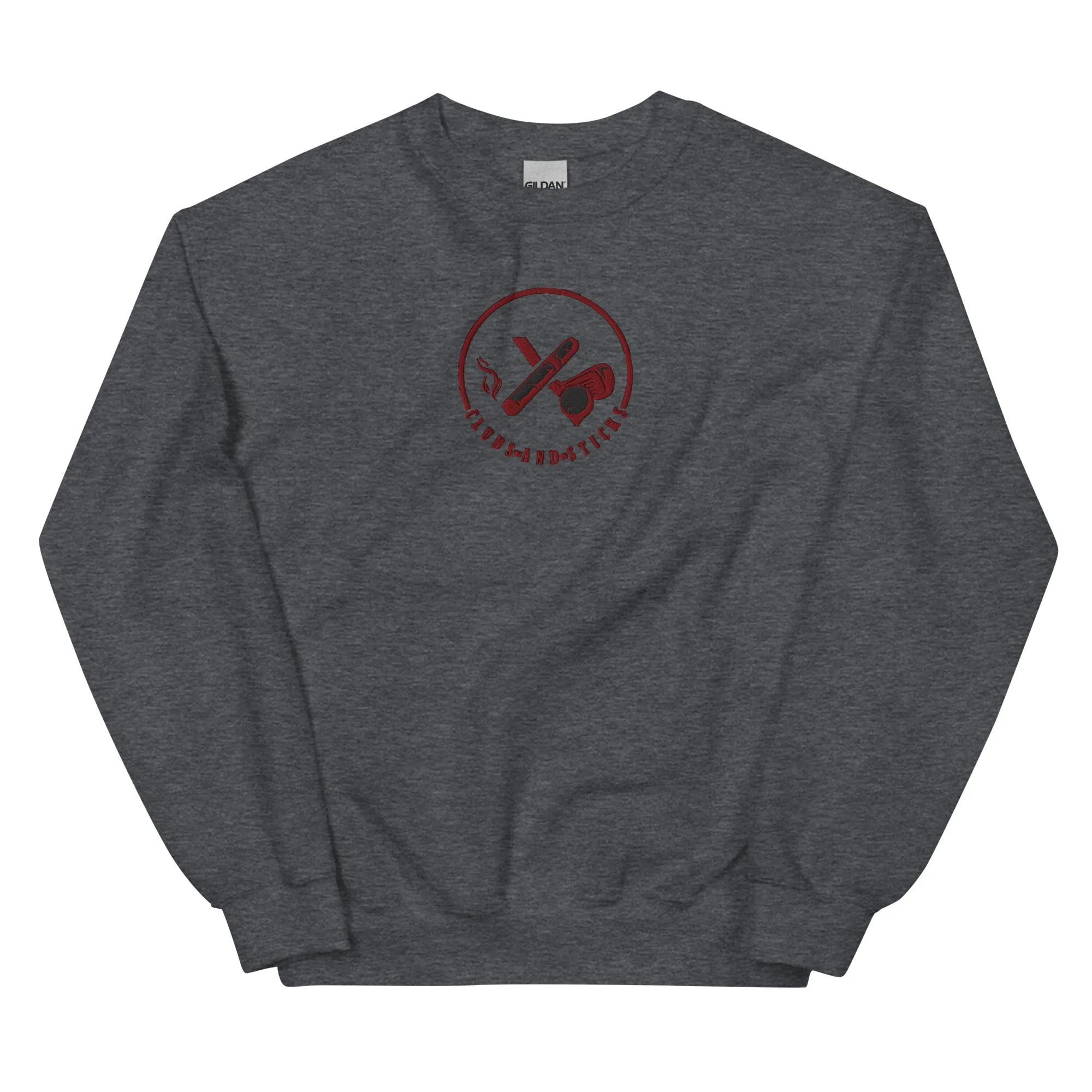 Clubs and Sticks Embroidered Sweatshirt - Maroon