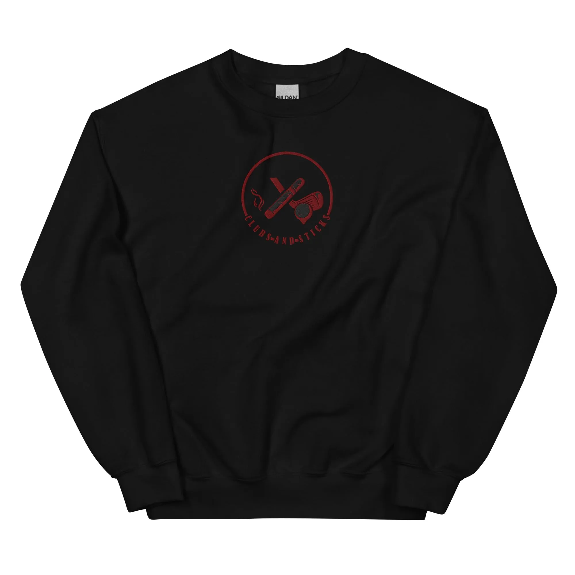 Clubs and Sticks Embroidered Sweatshirt - Maroon