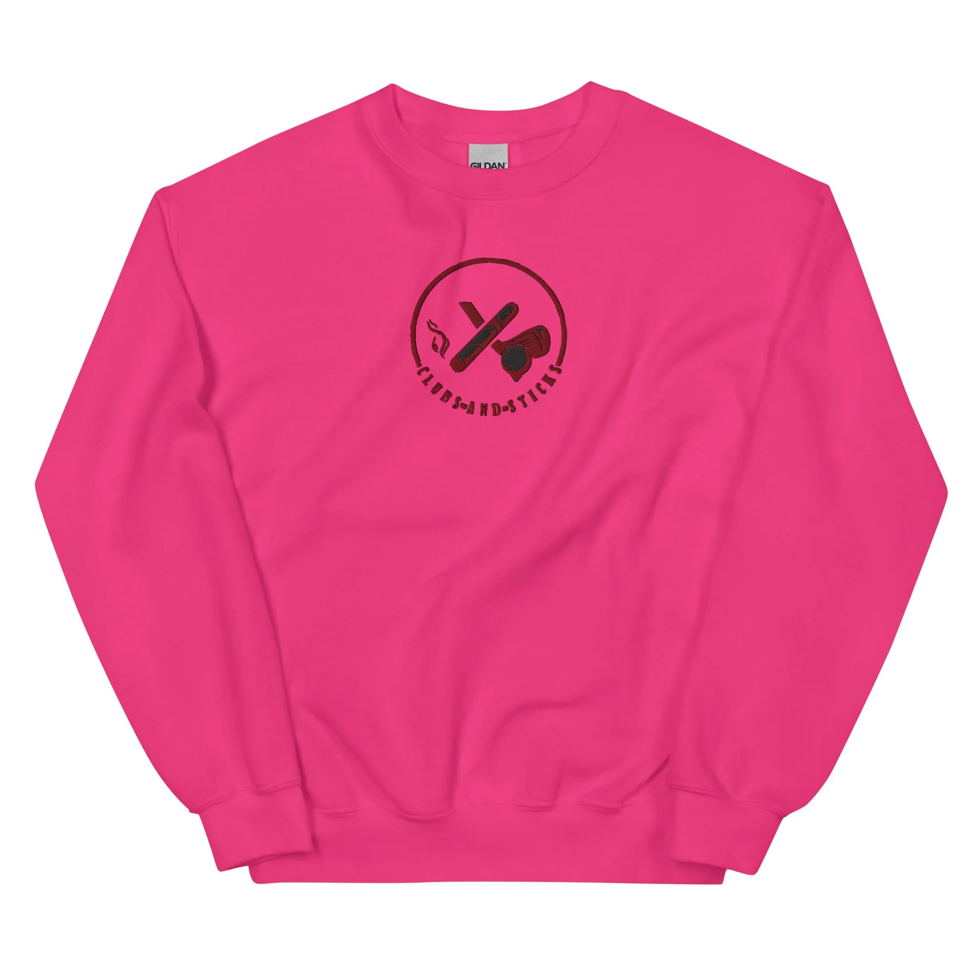 Clubs and Sticks Embroidered Sweatshirt - Maroon