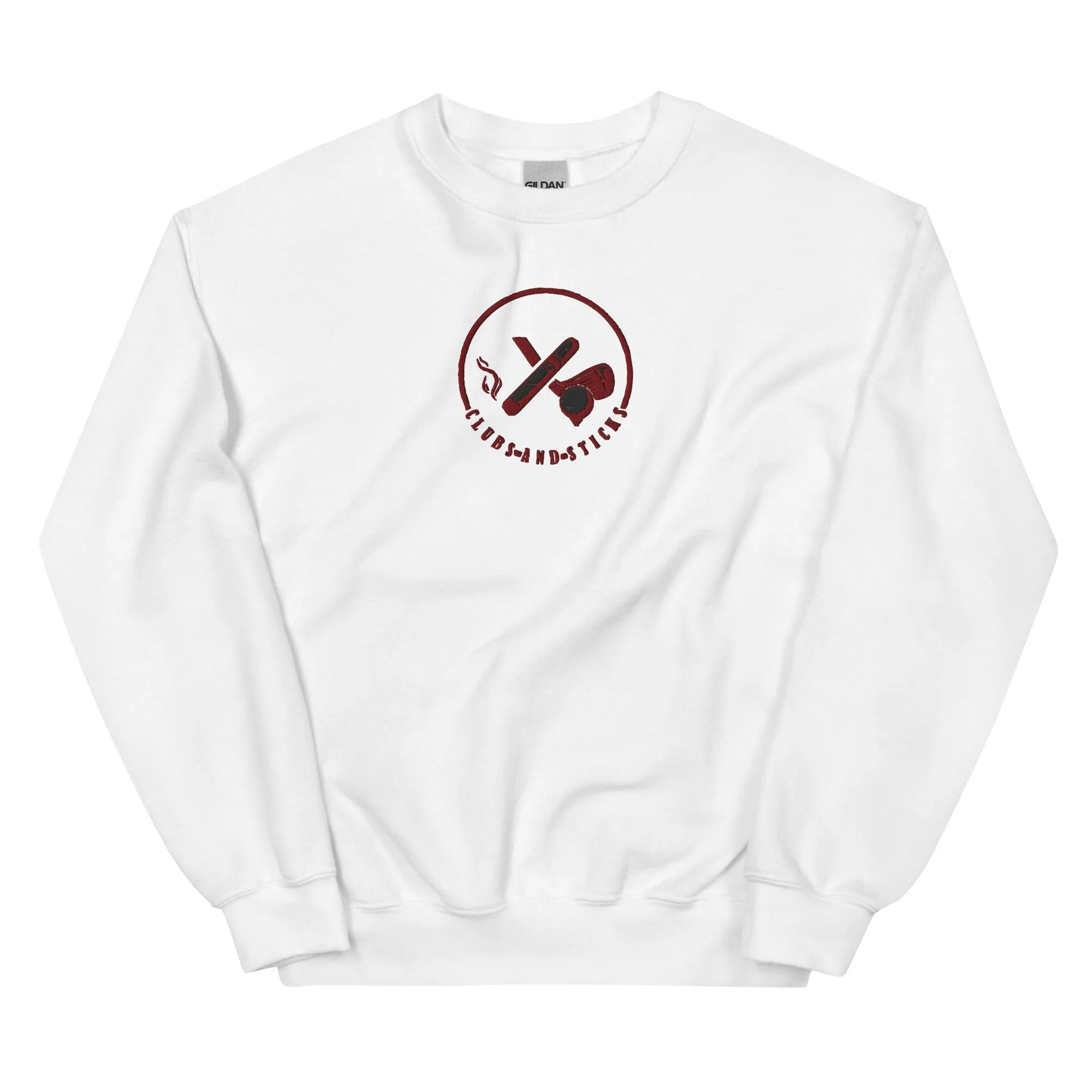 Clubs and Sticks Embroidered Sweatshirt - Maroon