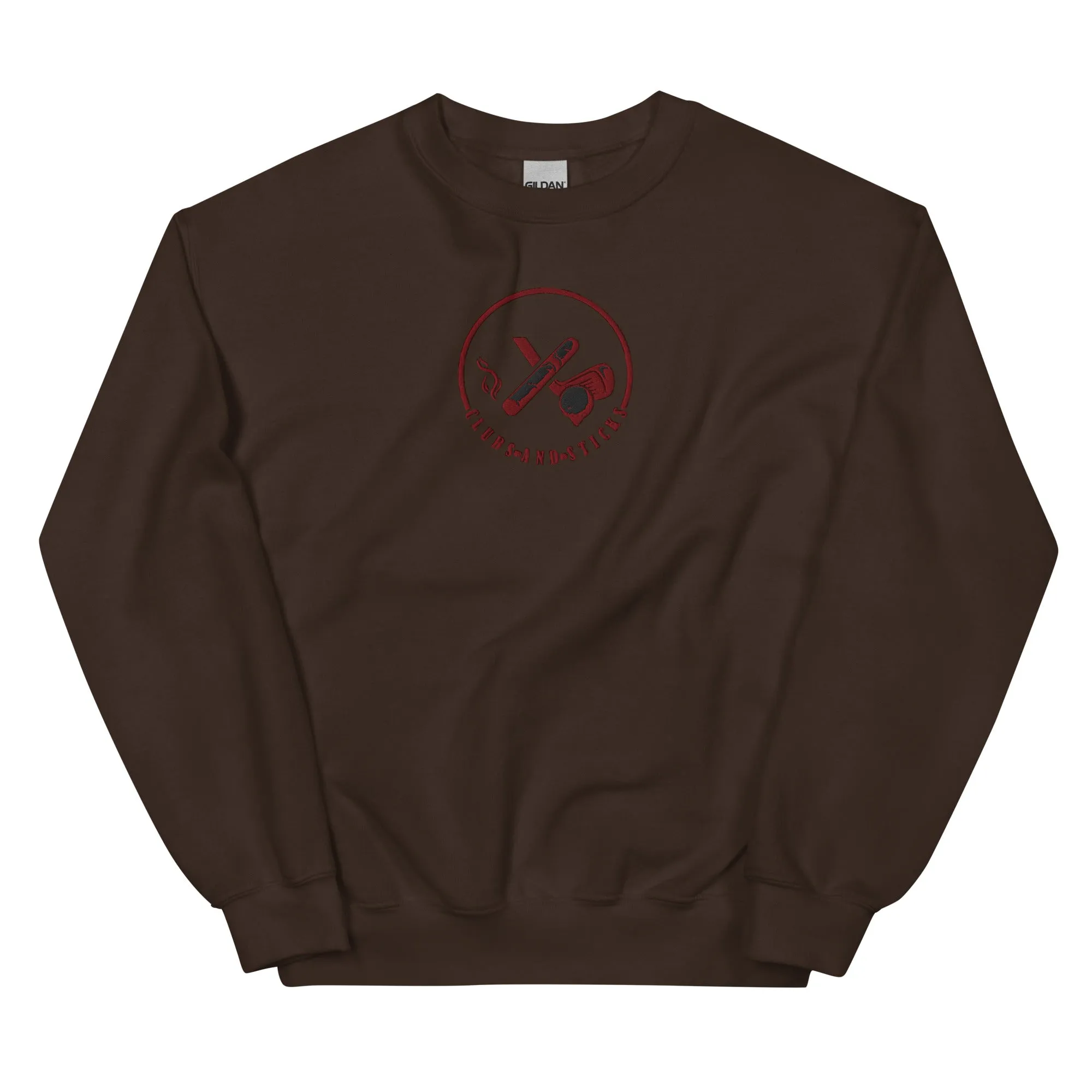Clubs and Sticks Embroidered Sweatshirt - Maroon