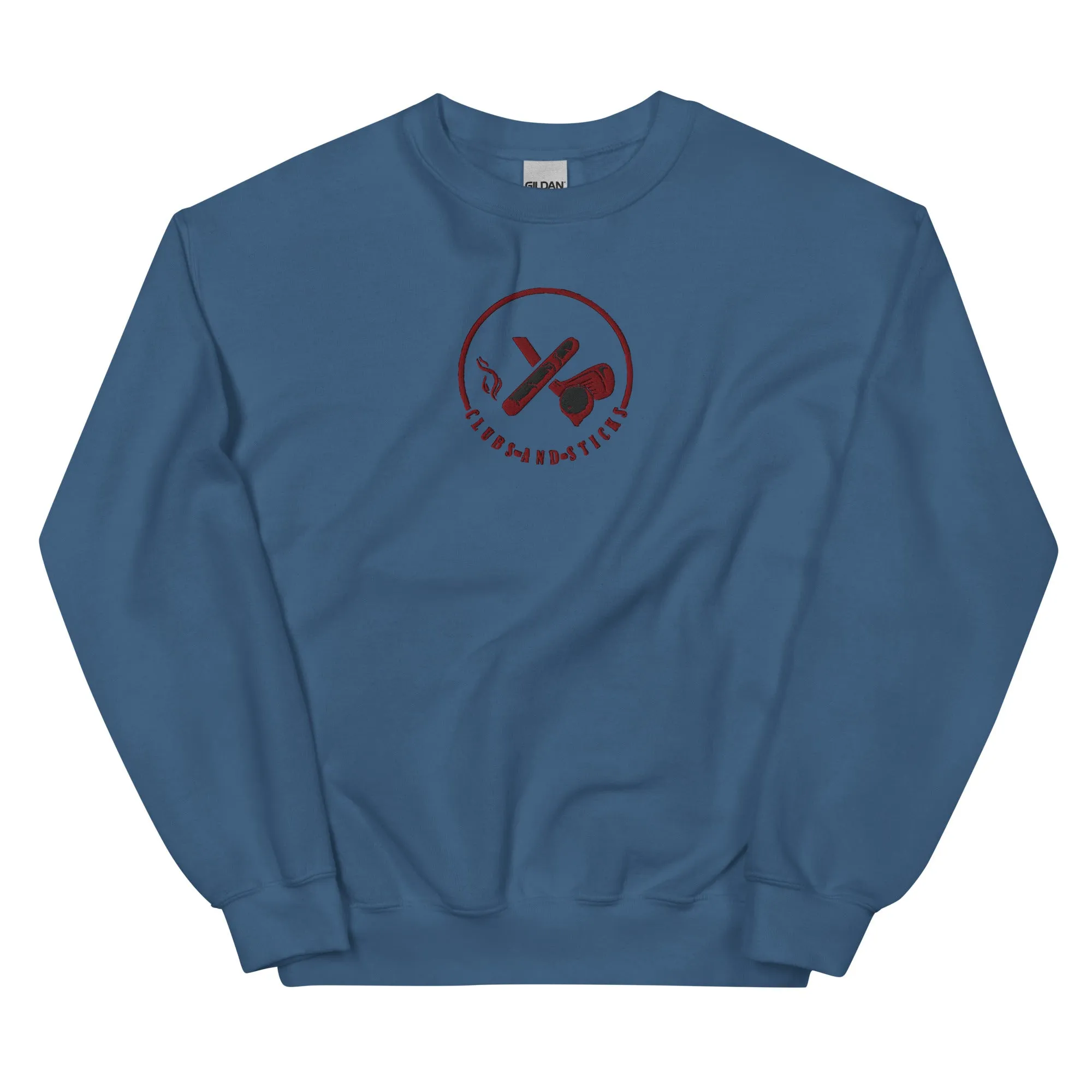 Clubs and Sticks Embroidered Sweatshirt - Maroon