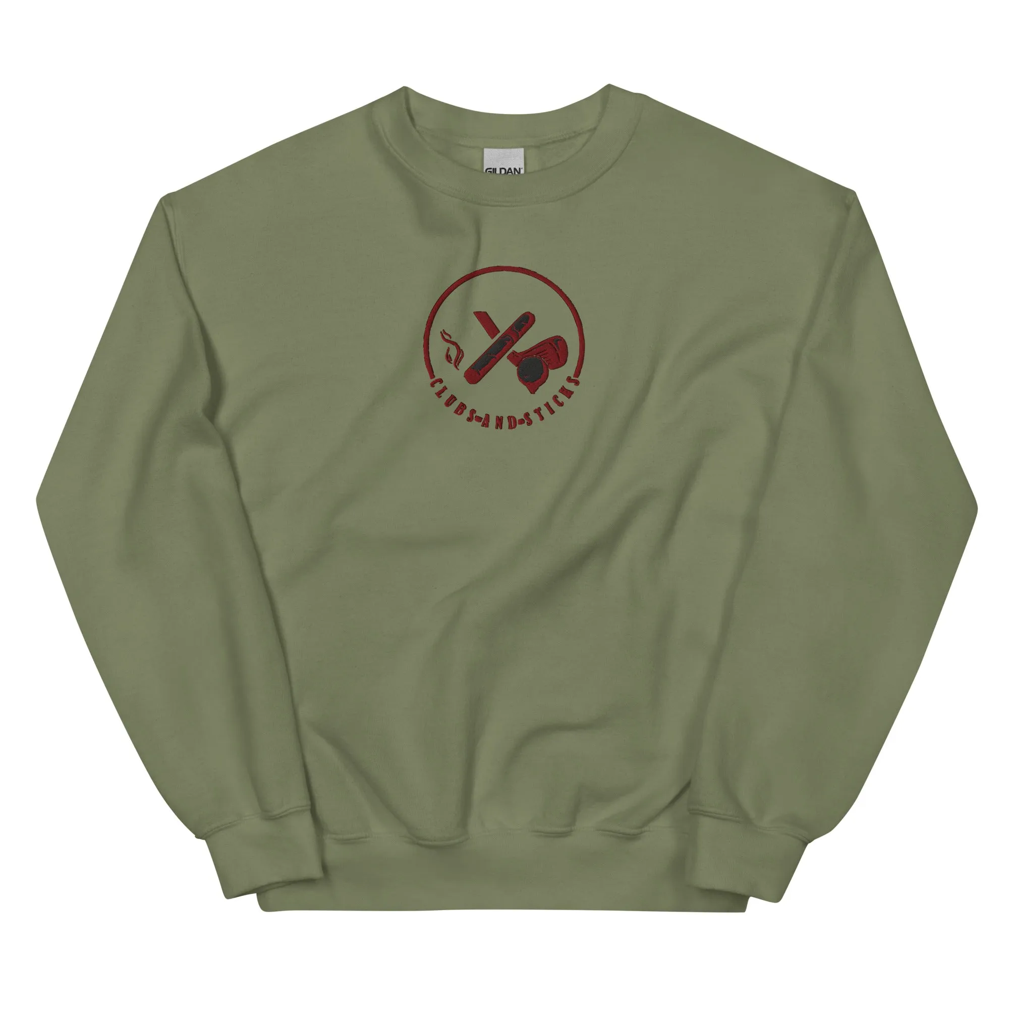 Clubs and Sticks Embroidered Sweatshirt - Maroon