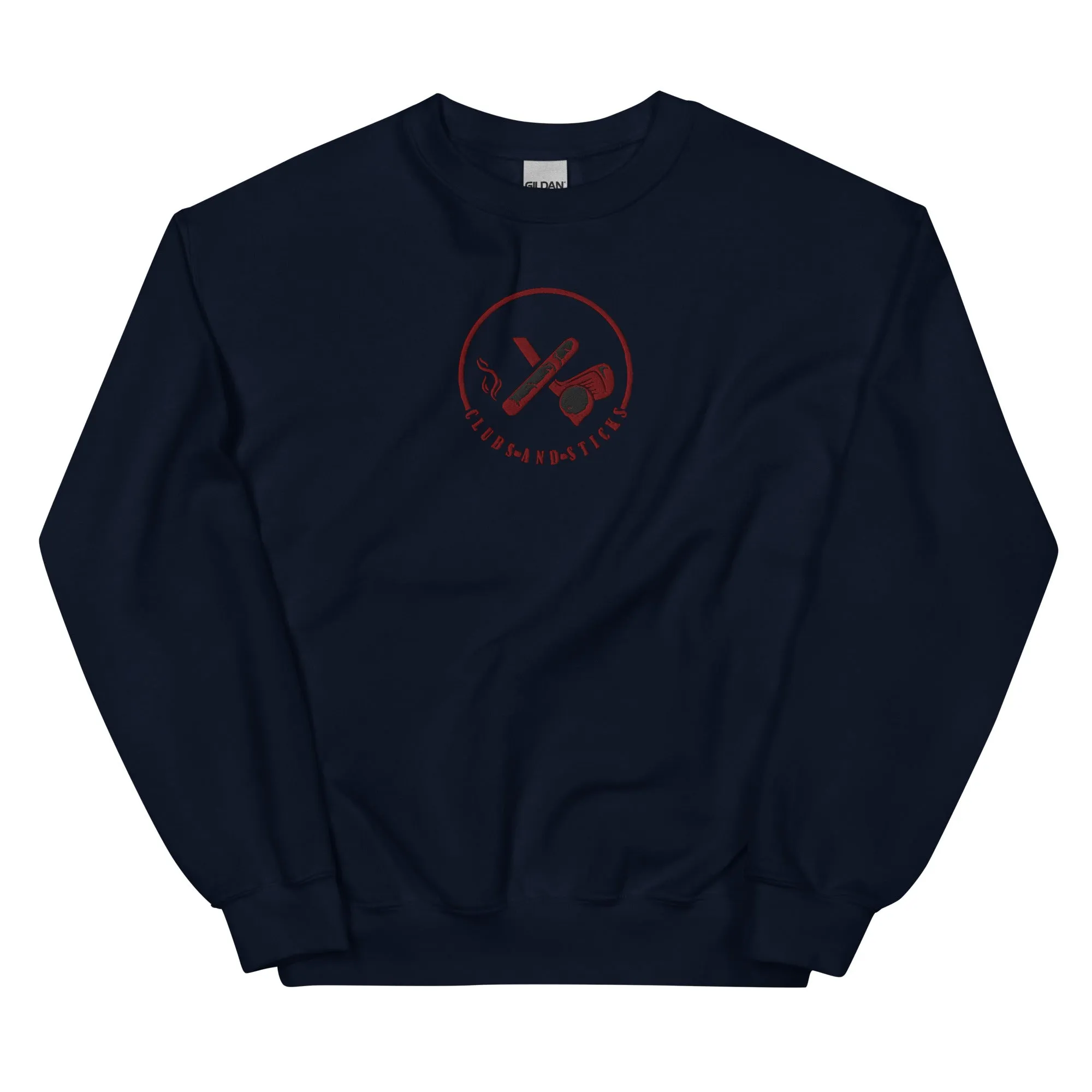 Clubs and Sticks Embroidered Sweatshirt - Maroon