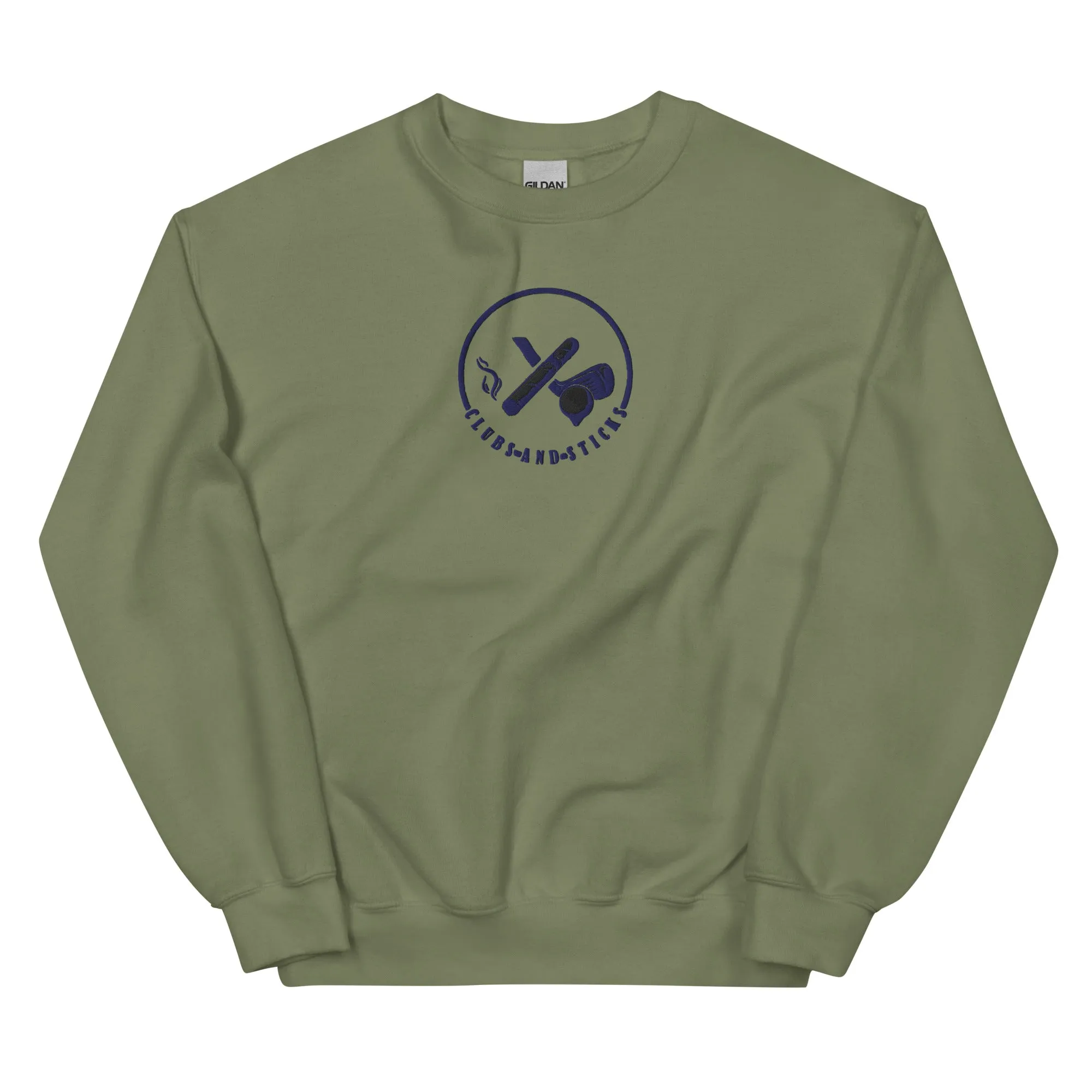 Clubs and Sticks Embroidered Sweatshirt - Navy Blue