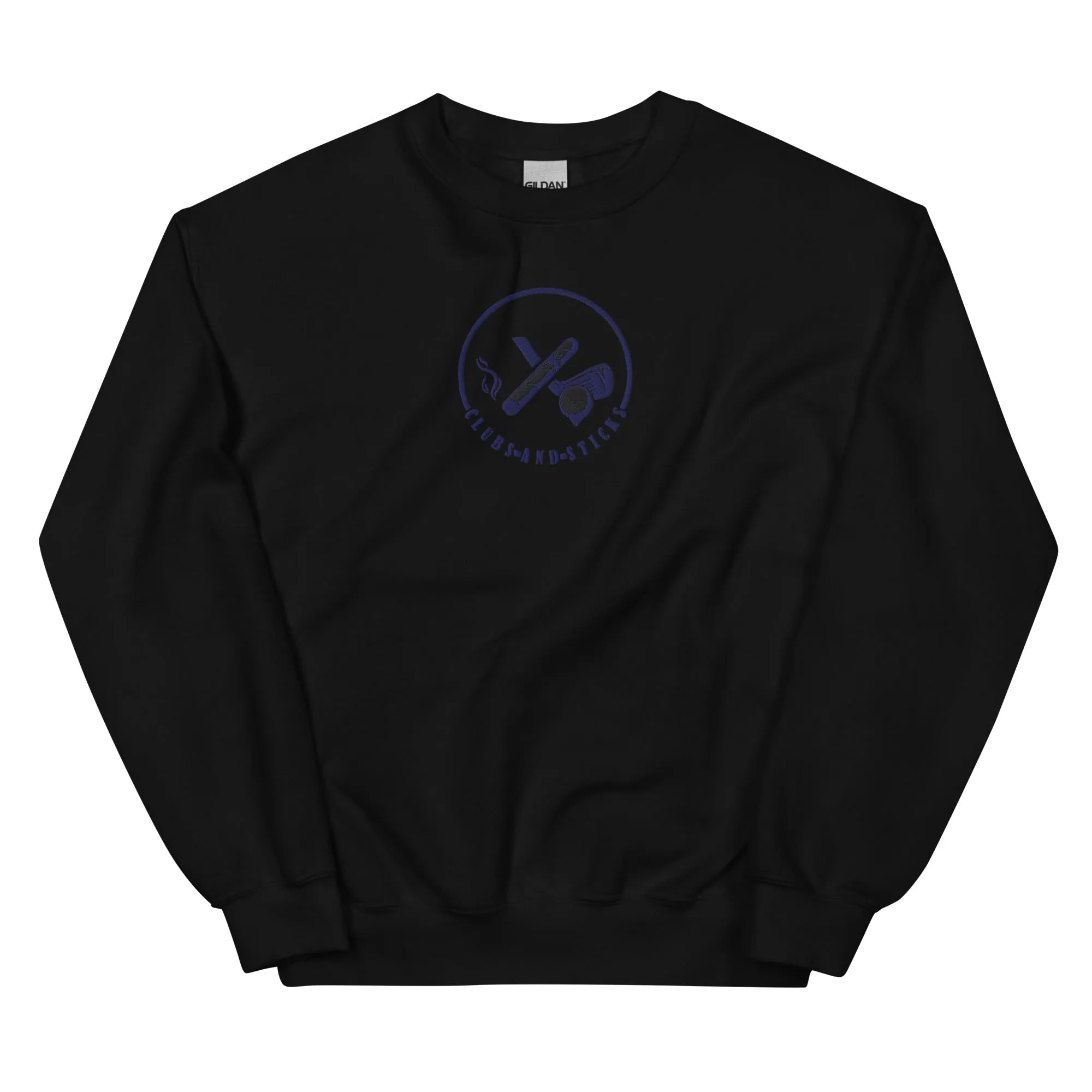 Clubs and Sticks Embroidered Sweatshirt - Navy Blue