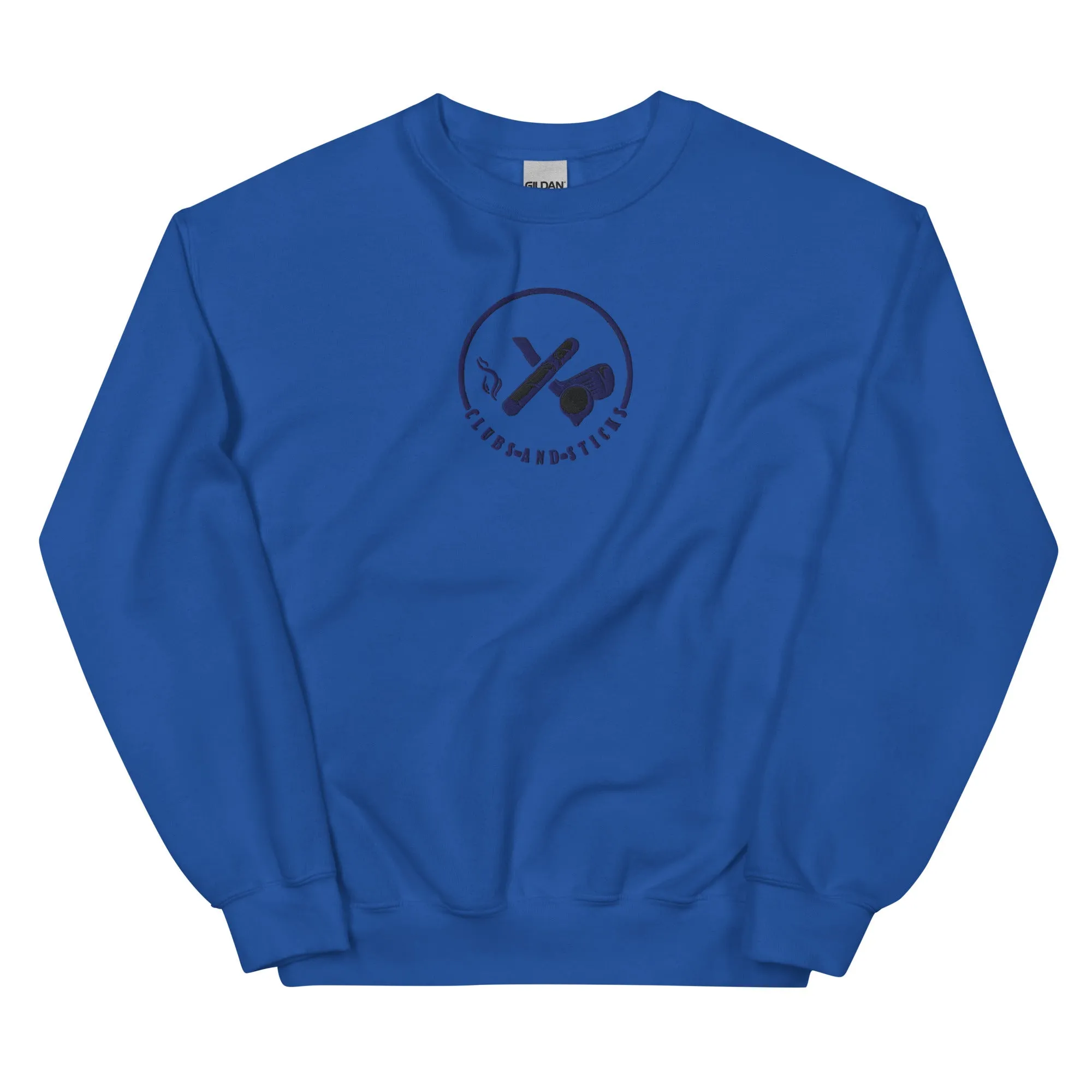 Clubs and Sticks Embroidered Sweatshirt - Navy Blue