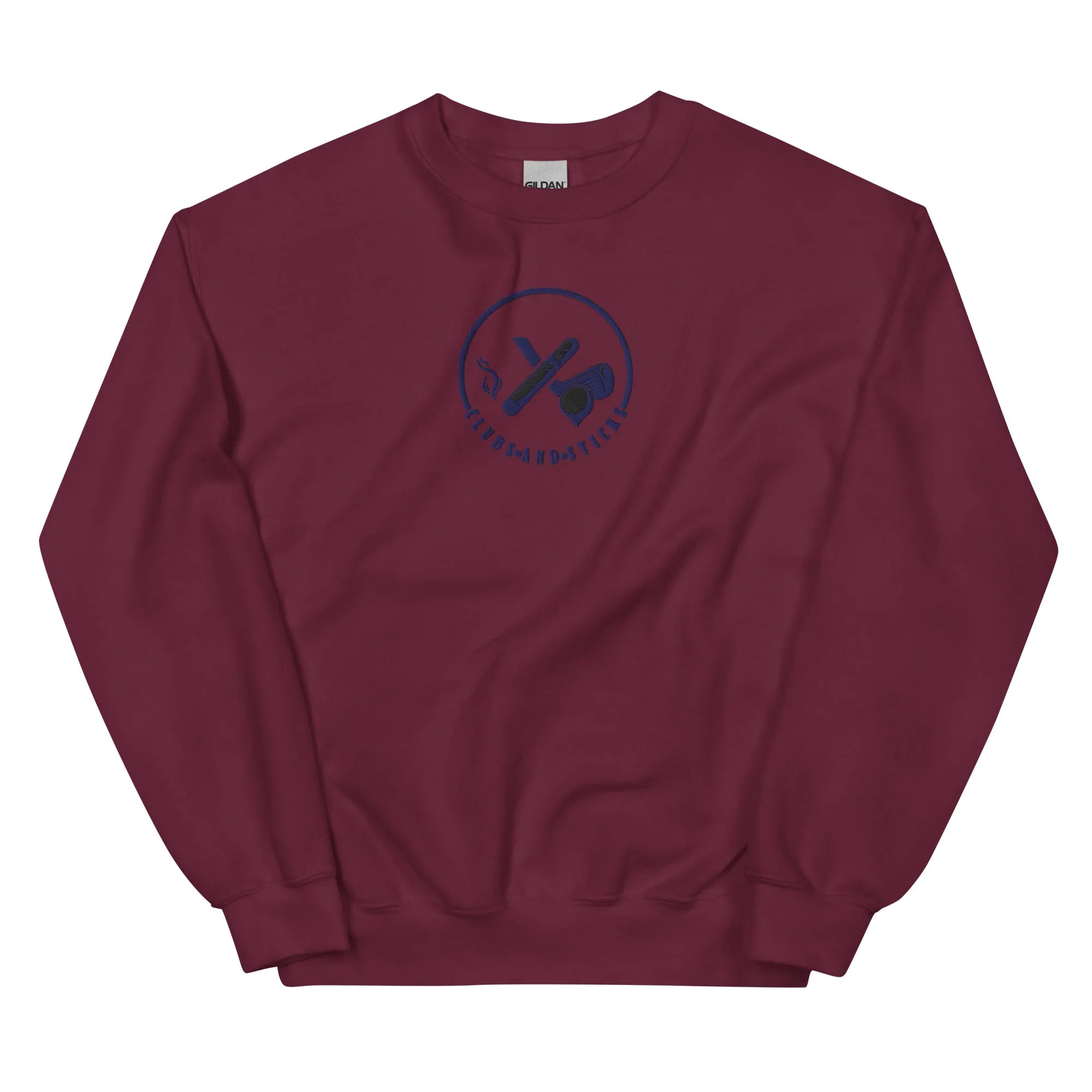 Clubs and Sticks Embroidered Sweatshirt - Navy Blue