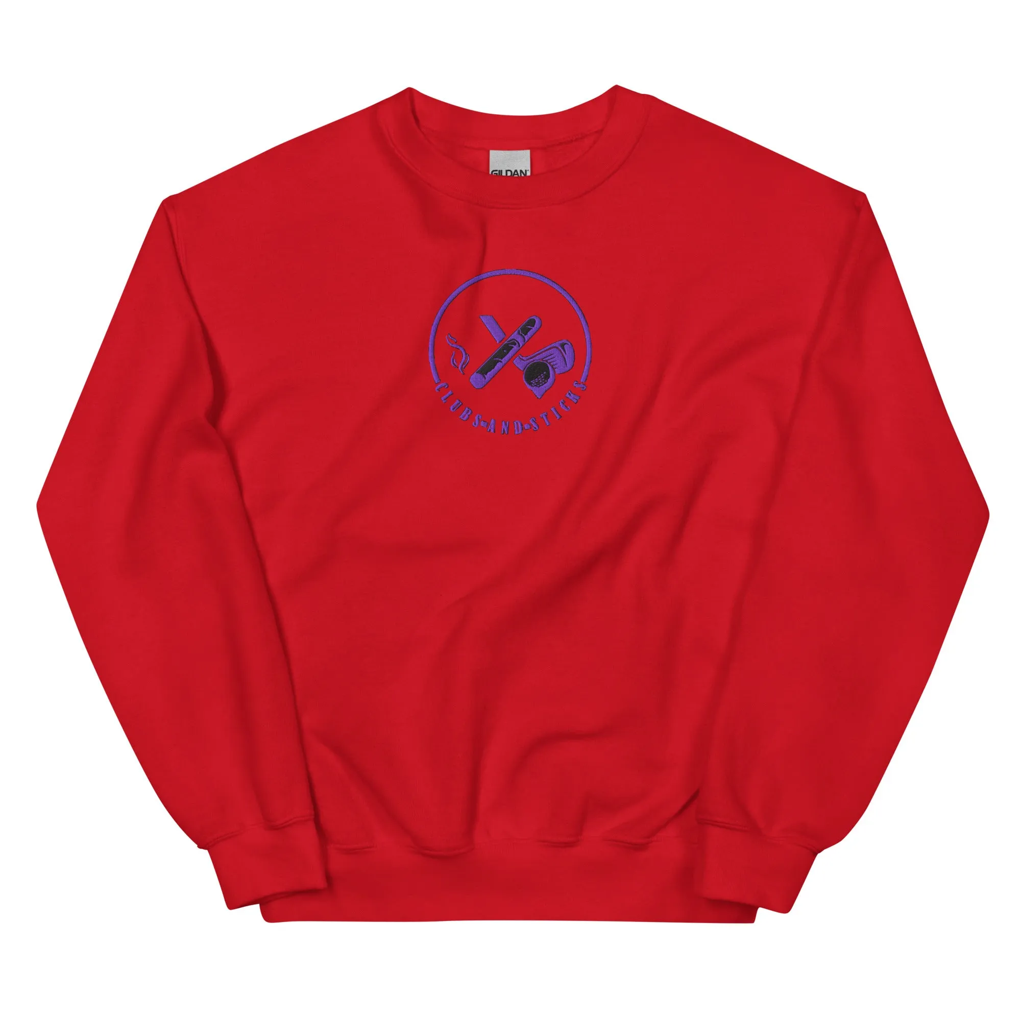 Clubs and Sticks Embroidered Sweatshirt - Purple