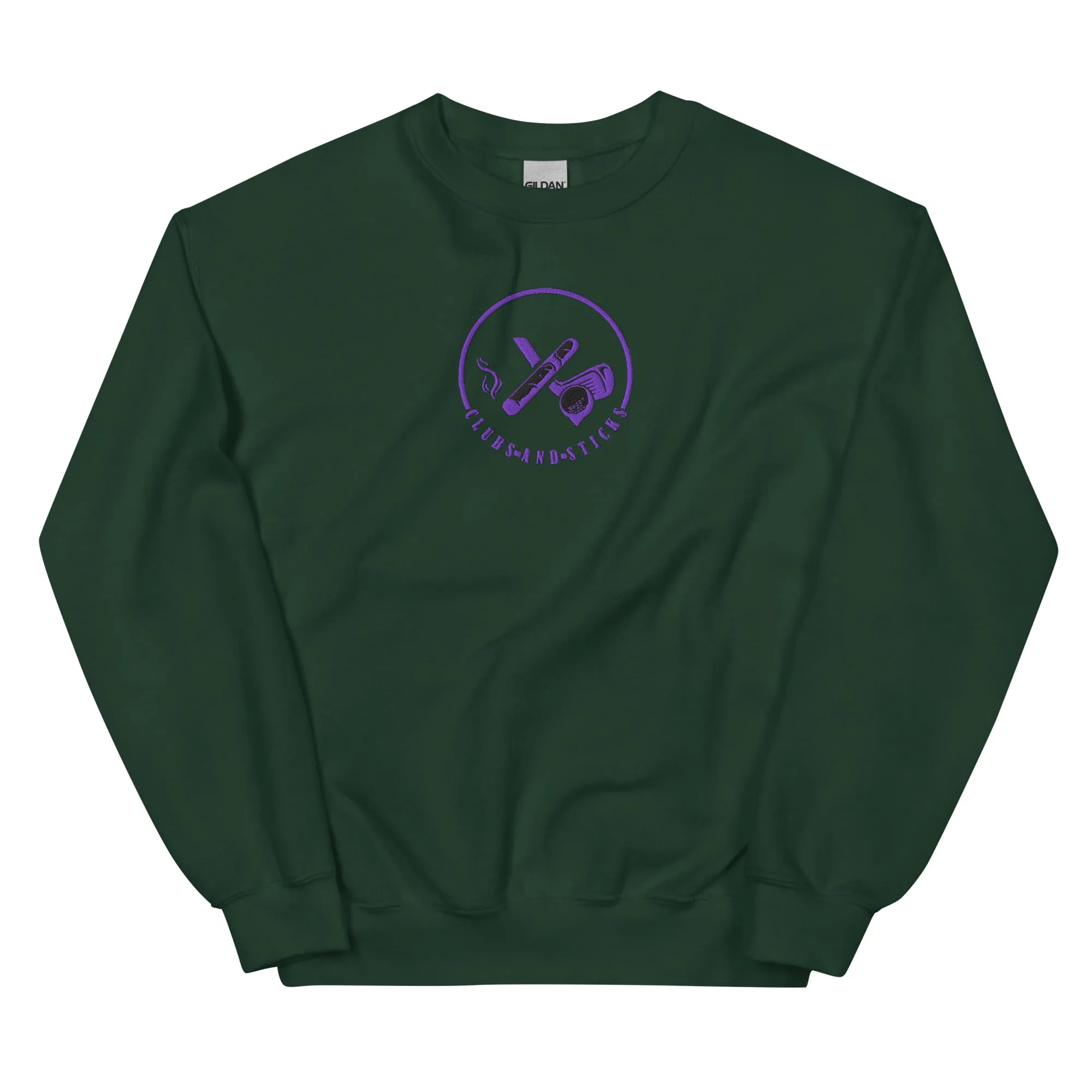 Clubs and Sticks Embroidered Sweatshirt - Purple