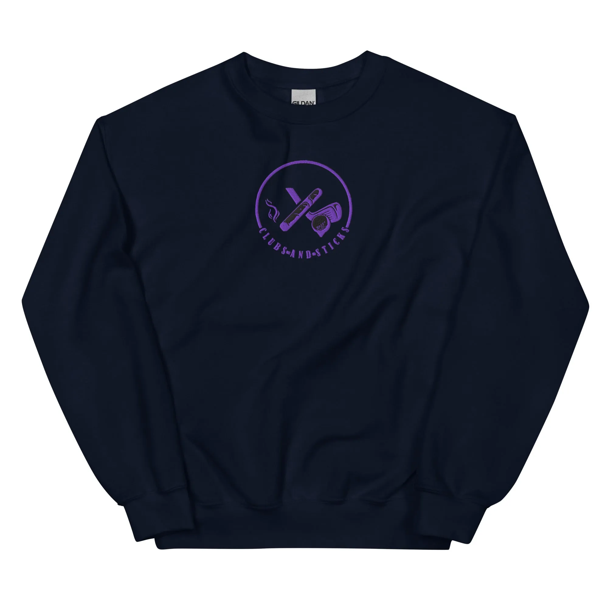 Clubs and Sticks Embroidered Sweatshirt - Purple