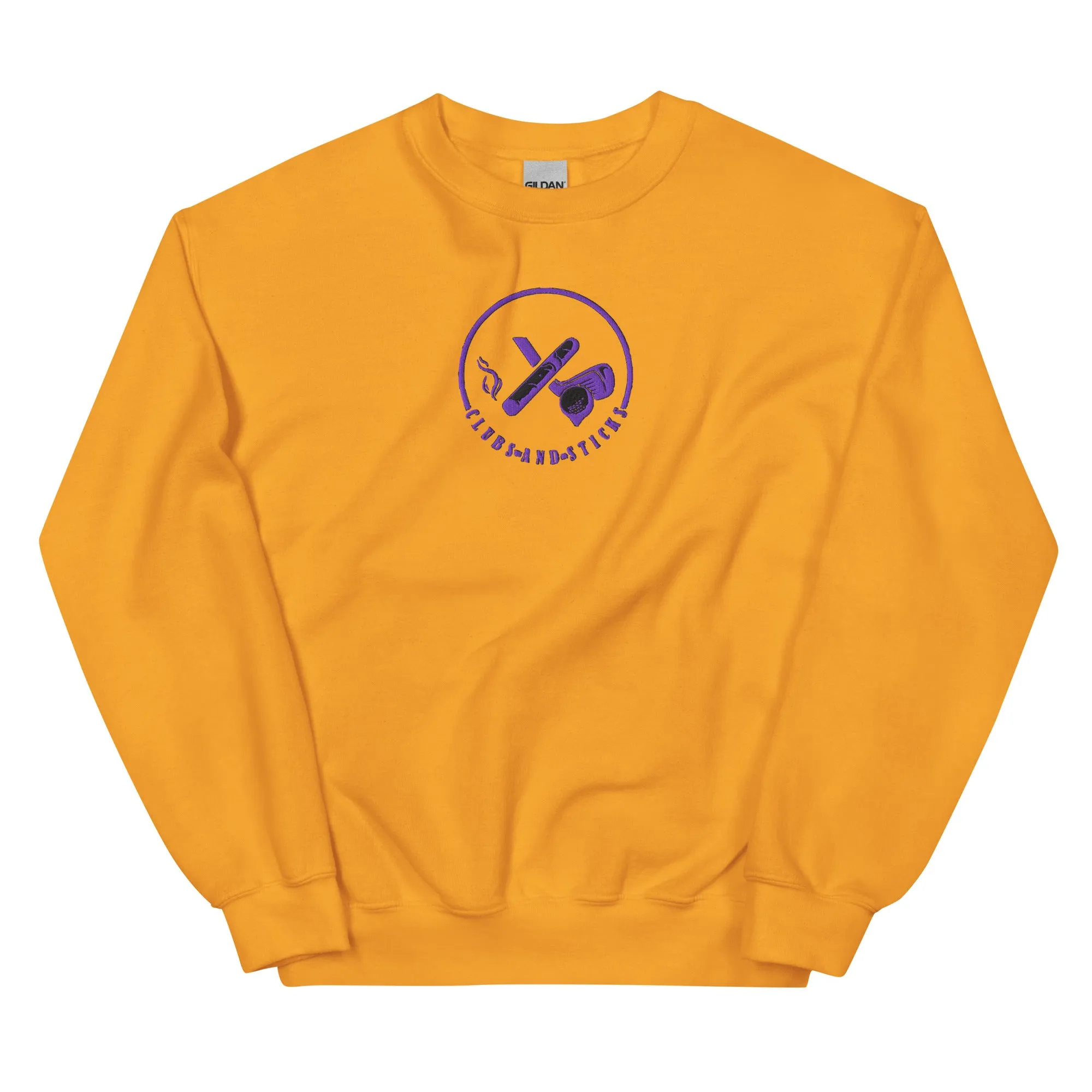 Clubs and Sticks Embroidered Sweatshirt - Purple