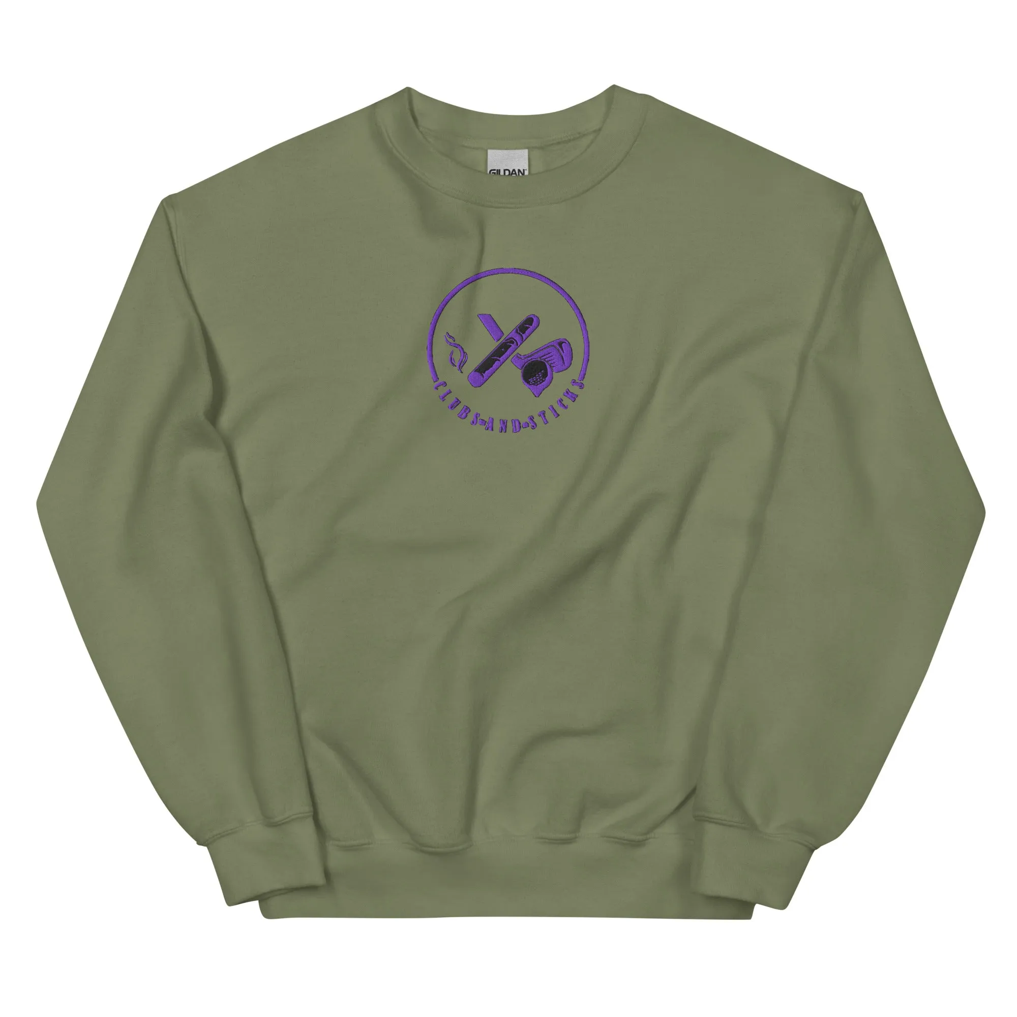 Clubs and Sticks Embroidered Sweatshirt - Purple