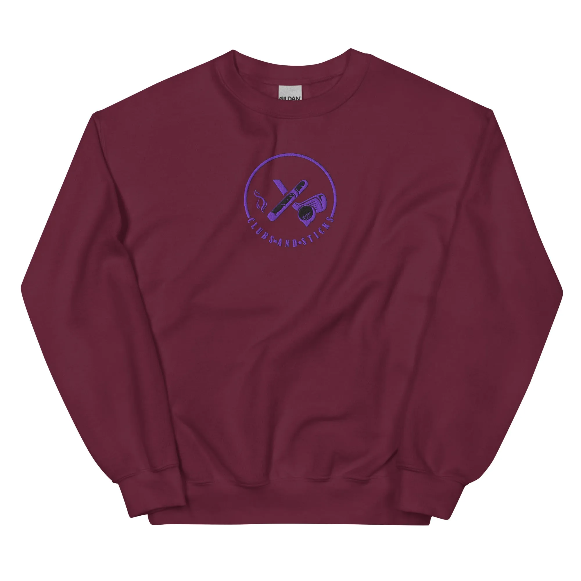 Clubs and Sticks Embroidered Sweatshirt - Purple