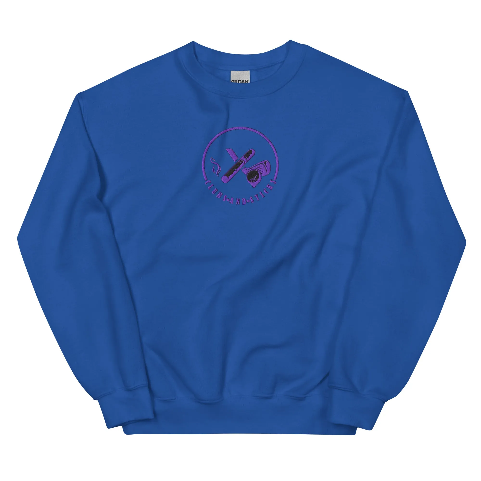 Clubs and Sticks Embroidered Sweatshirt - Purple