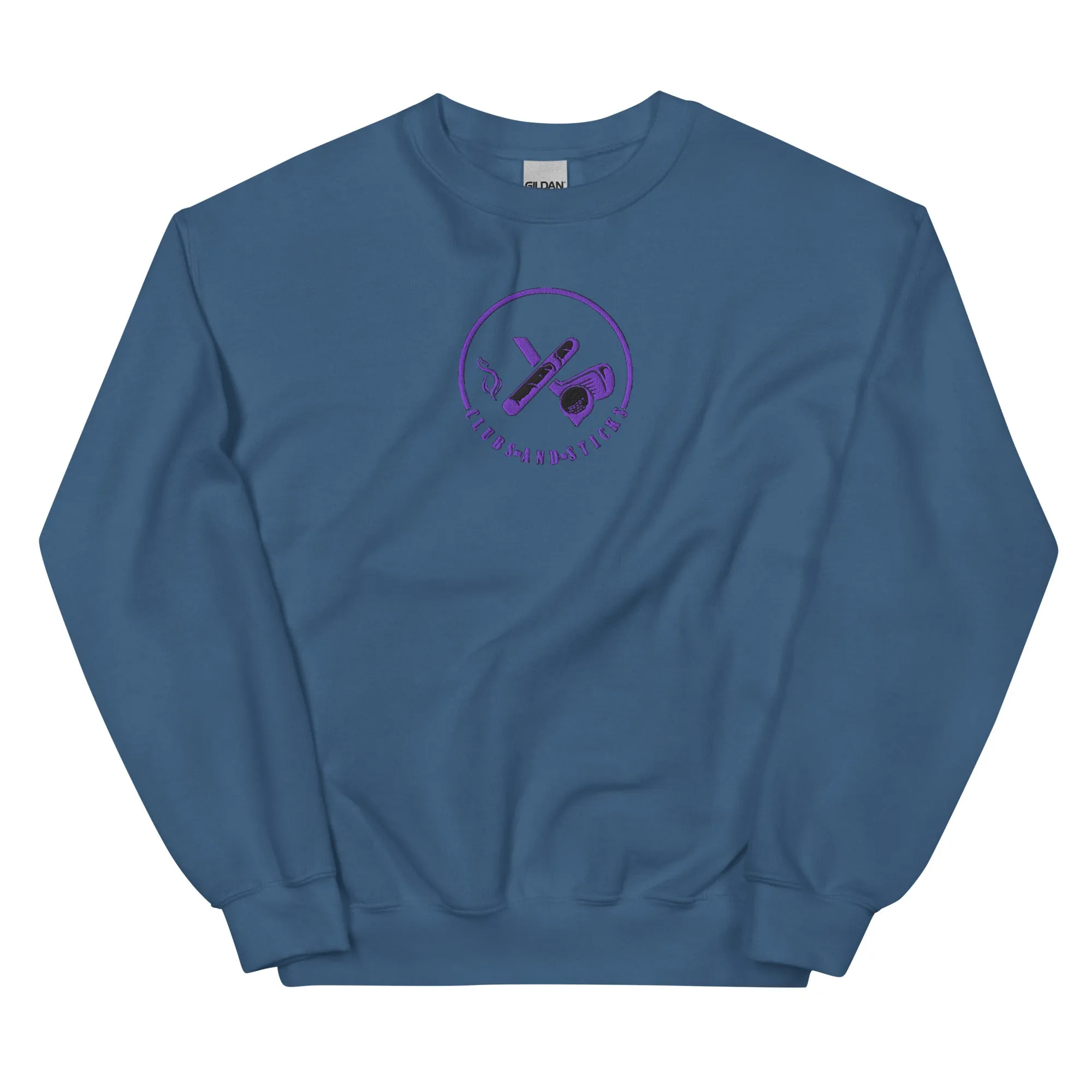 Clubs and Sticks Embroidered Sweatshirt - Purple