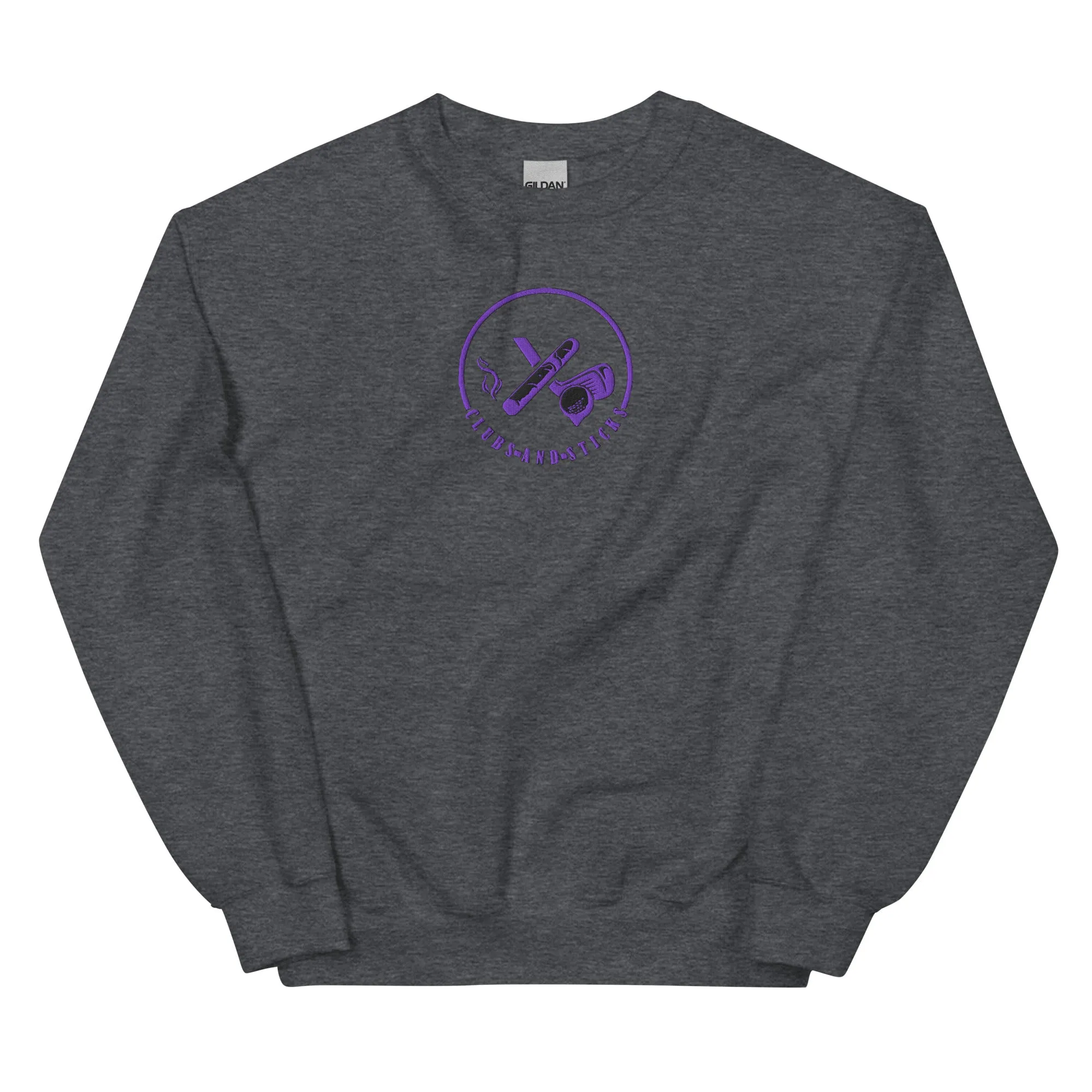 Clubs and Sticks Embroidered Sweatshirt - Purple