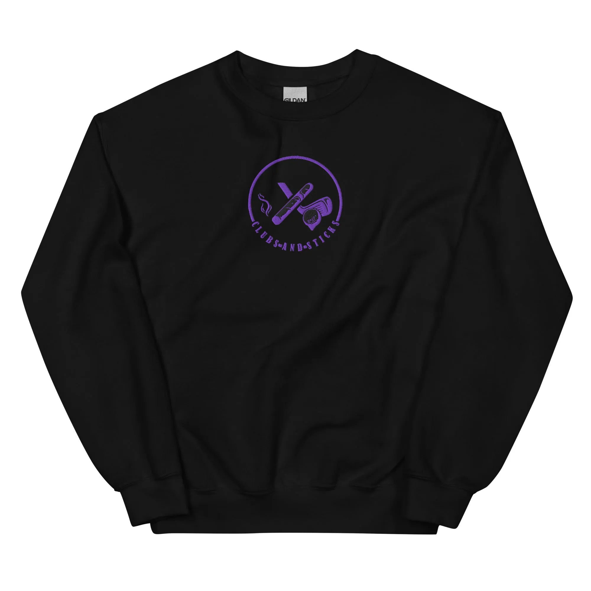 Clubs and Sticks Embroidered Sweatshirt - Purple
