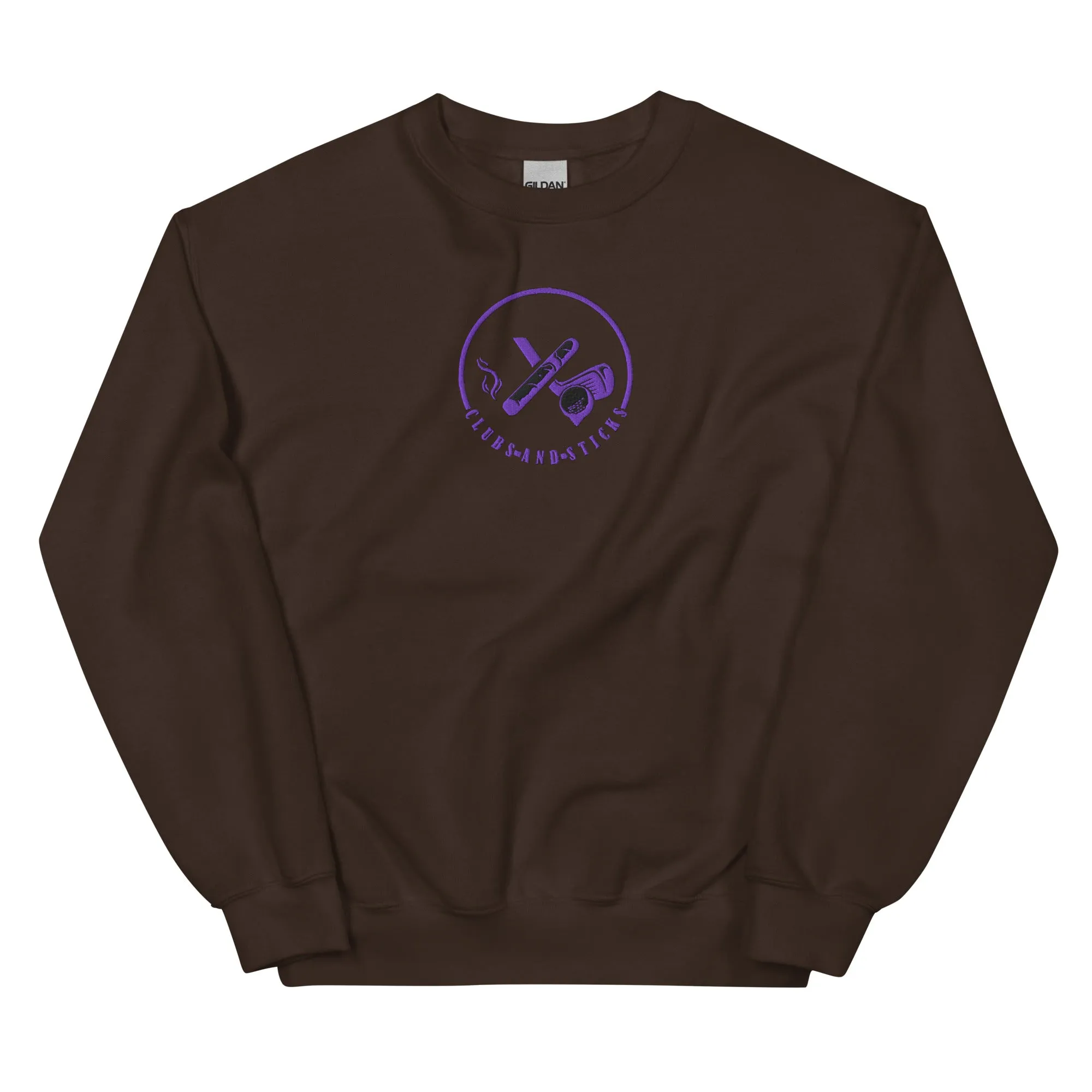 Clubs and Sticks Embroidered Sweatshirt - Purple