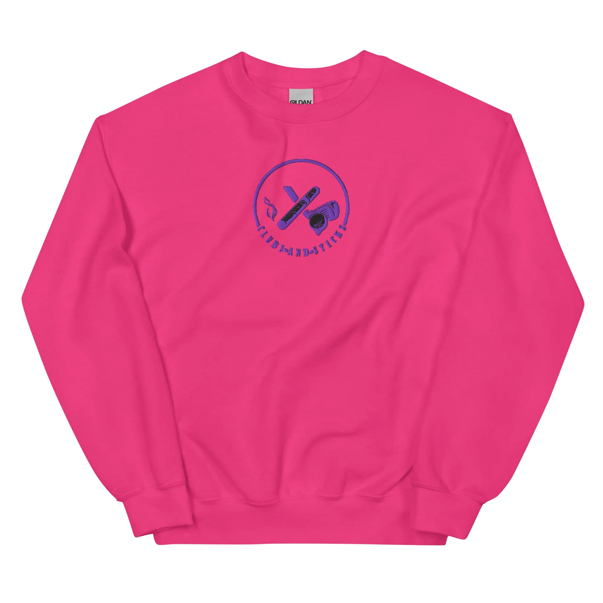 Clubs and Sticks Embroidered Sweatshirt - Purple