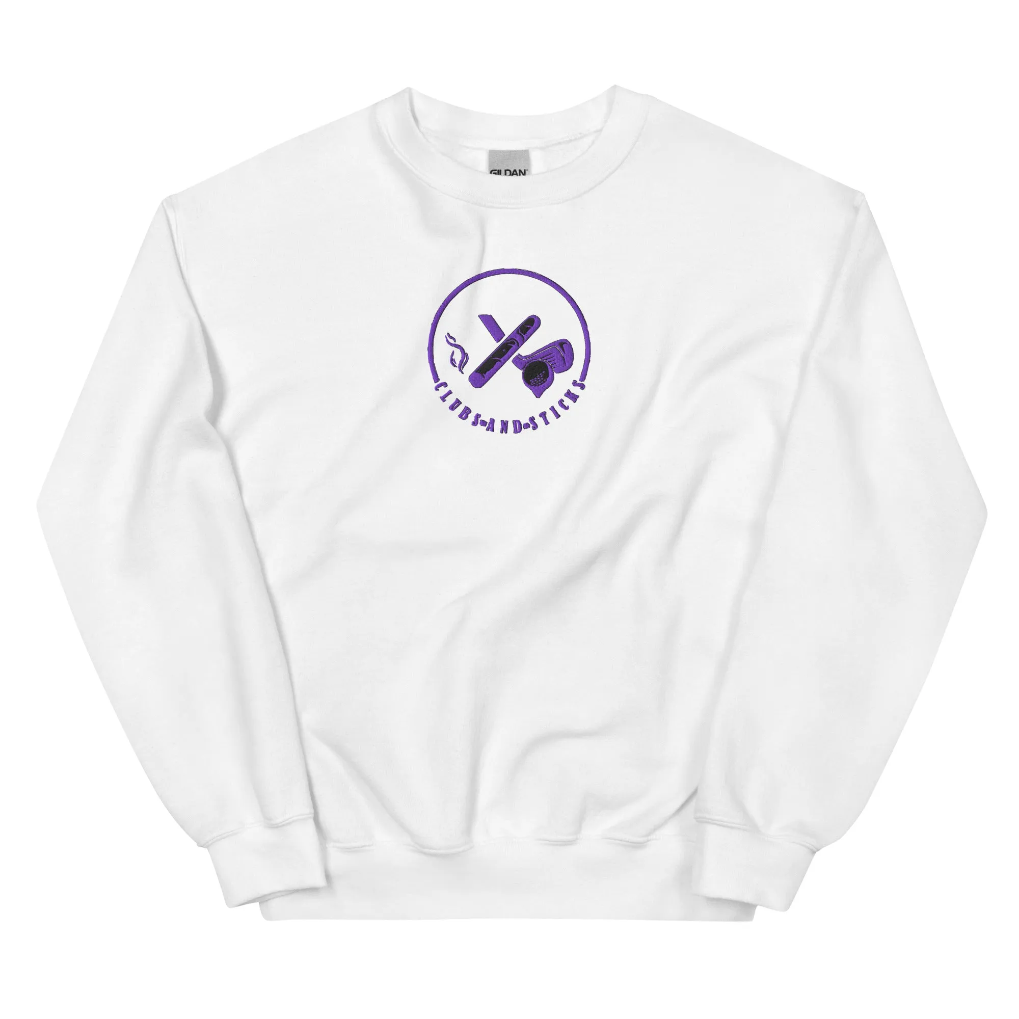 Clubs and Sticks Embroidered Sweatshirt - Purple