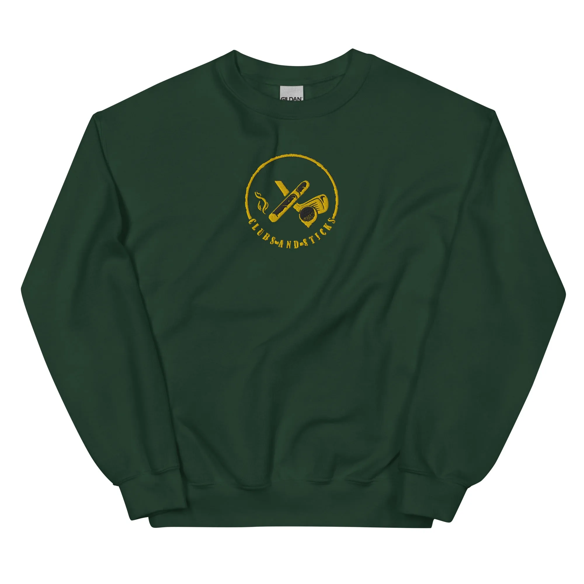 Clubs and Sticks Embroidered Sweatshirt - Yellow