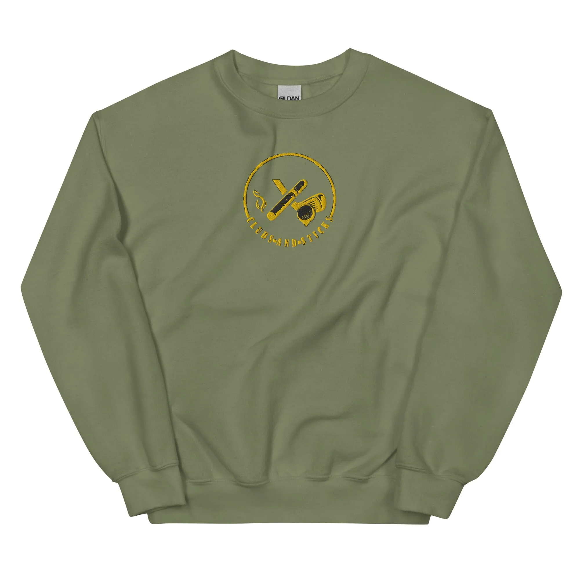 Clubs and Sticks Embroidered Sweatshirt - Yellow
