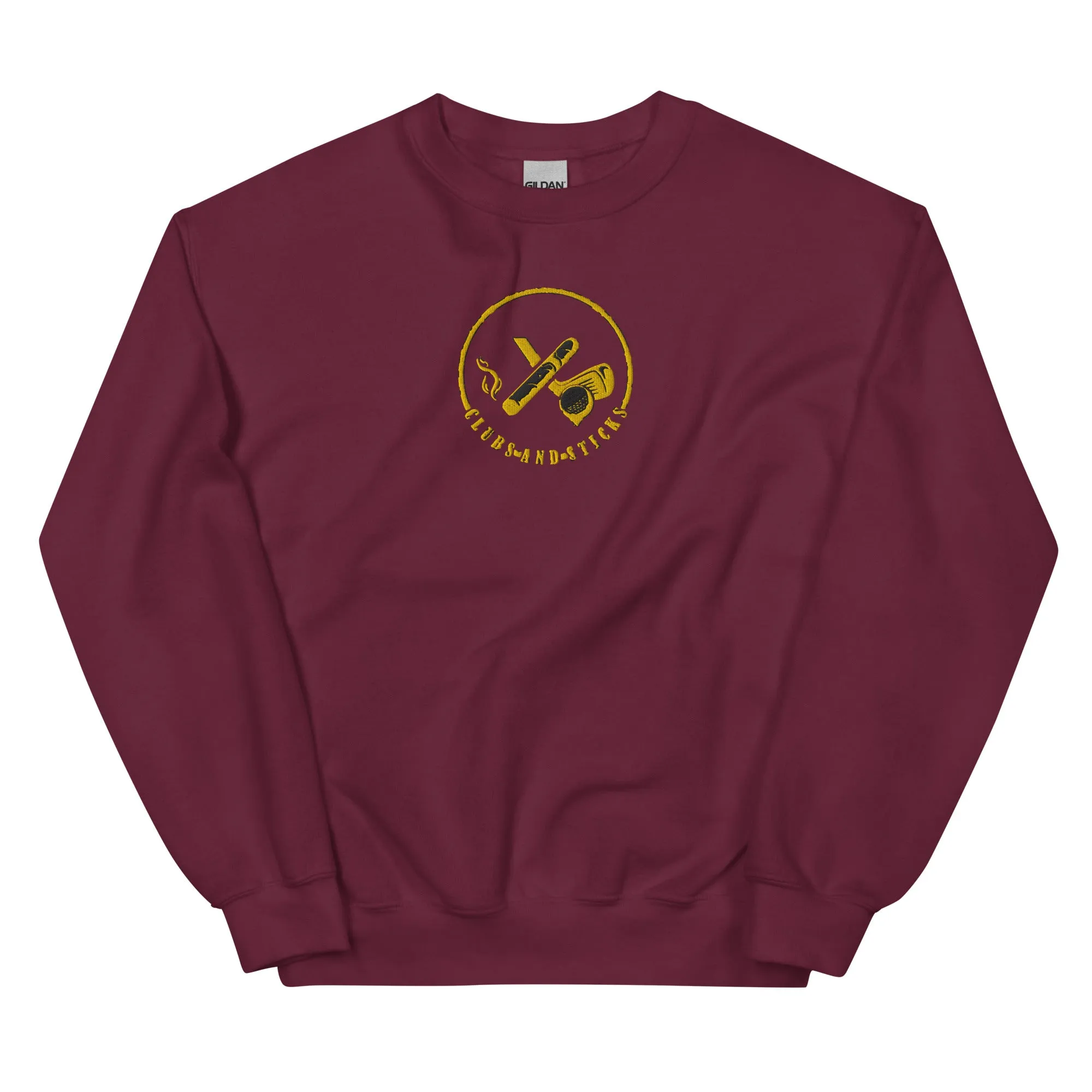 Clubs and Sticks Embroidered Sweatshirt - Yellow