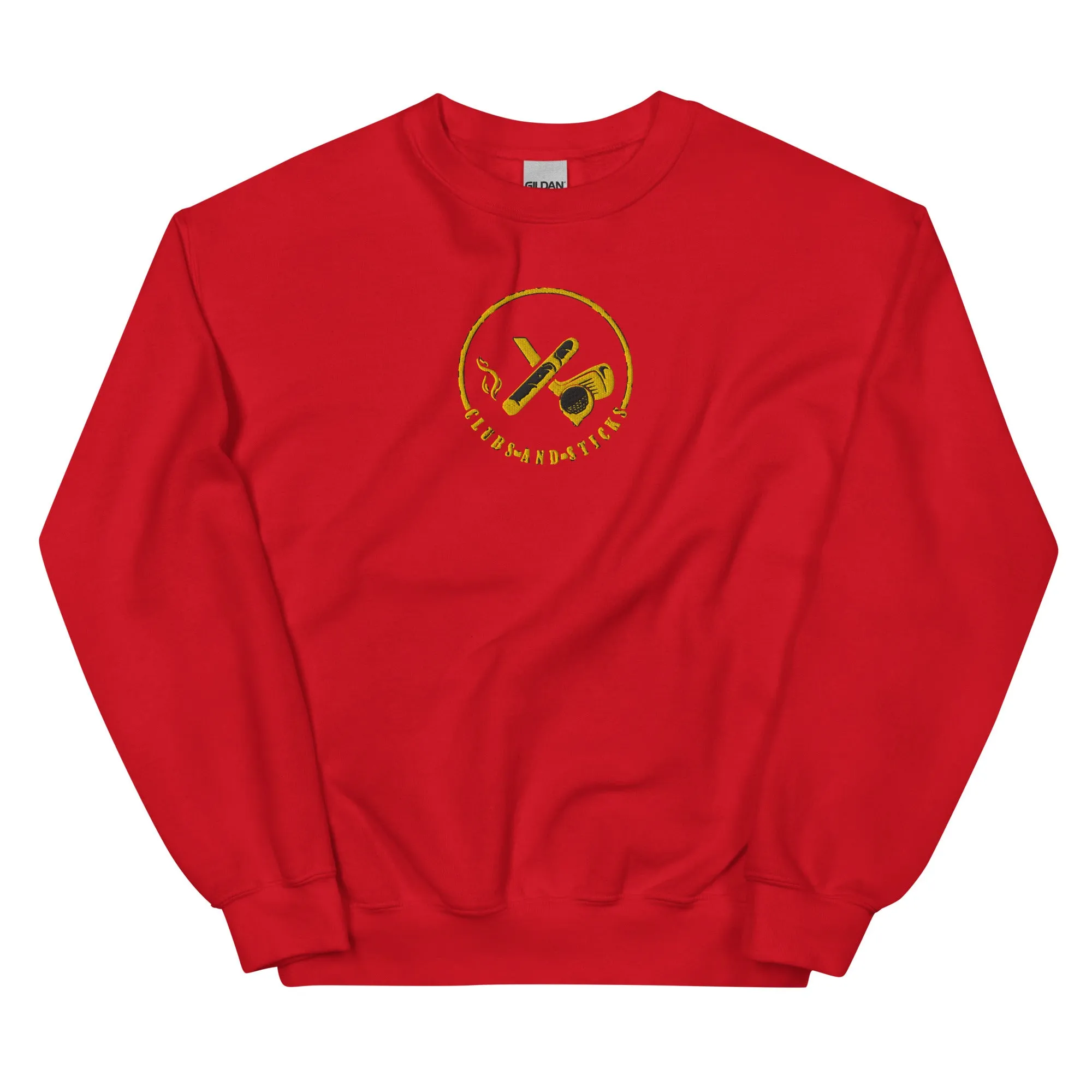 Clubs and Sticks Embroidered Sweatshirt - Yellow