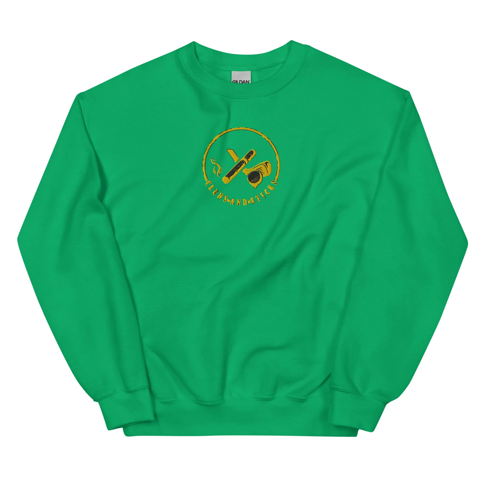 Clubs and Sticks Embroidered Sweatshirt - Yellow