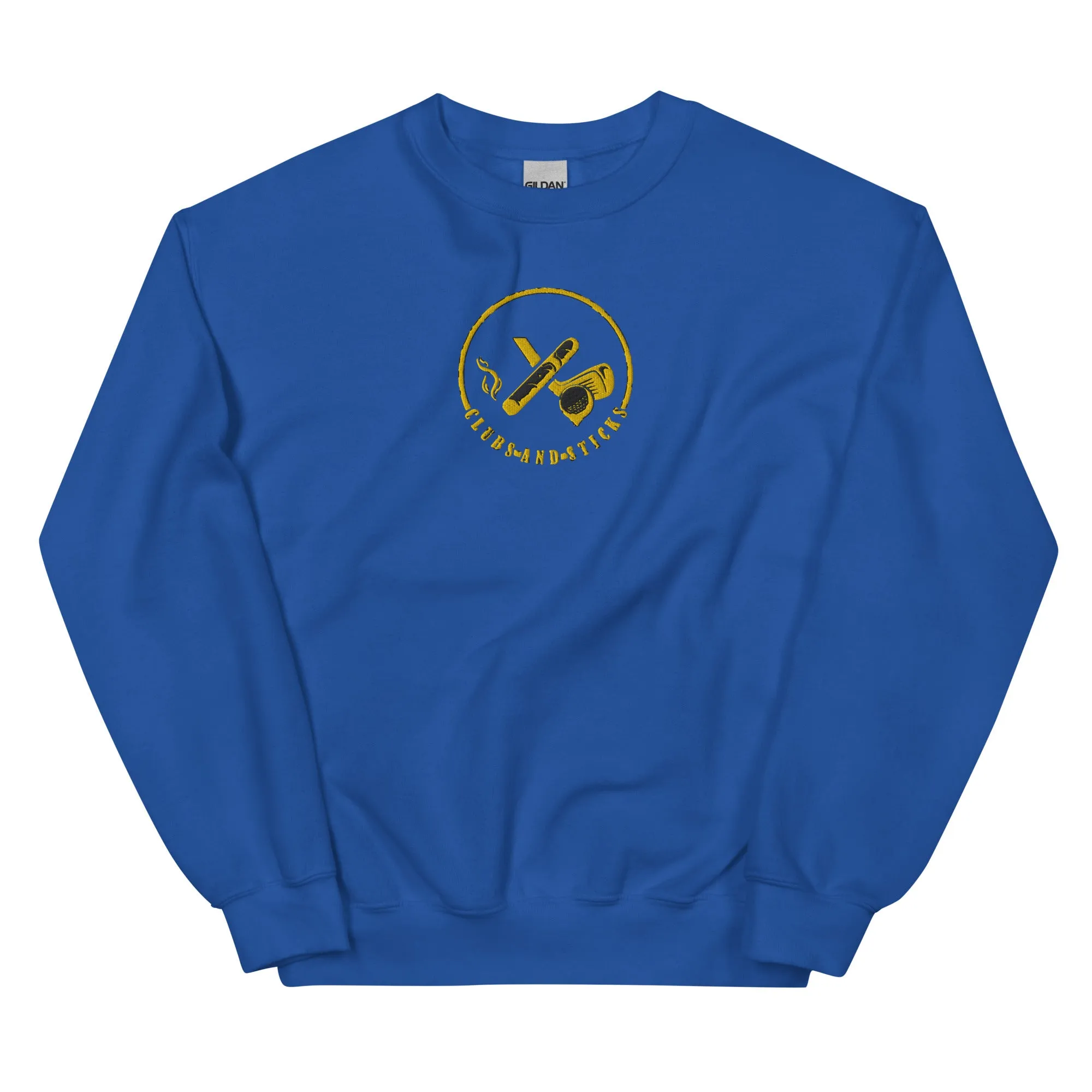 Clubs and Sticks Embroidered Sweatshirt - Yellow