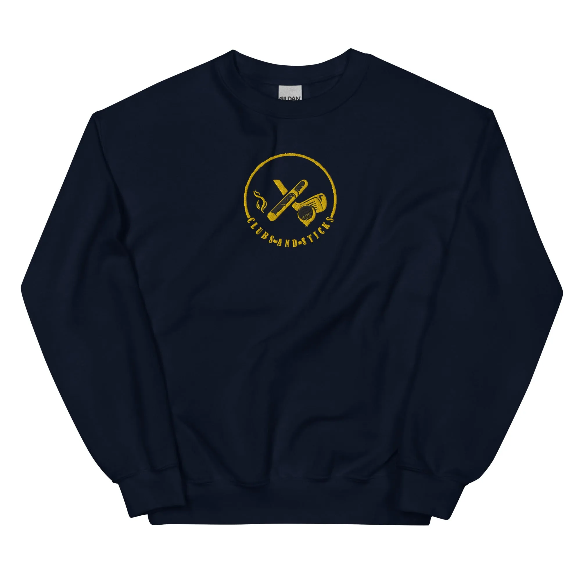 Clubs and Sticks Embroidered Sweatshirt - Yellow