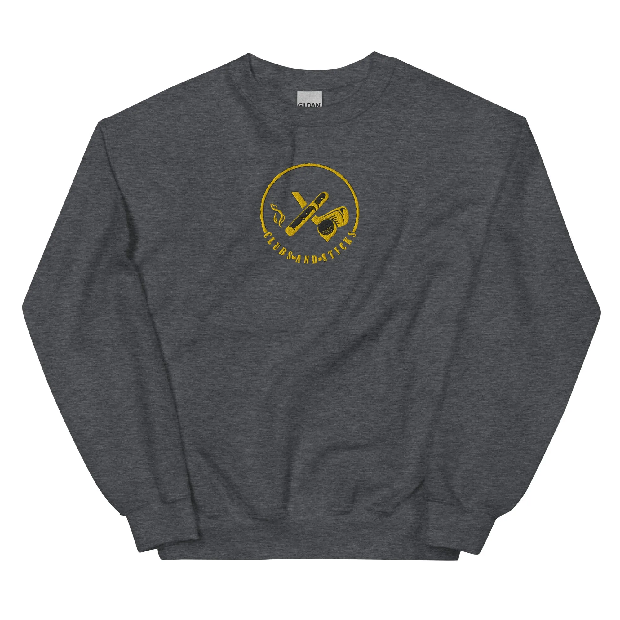 Clubs and Sticks Embroidered Sweatshirt - Yellow