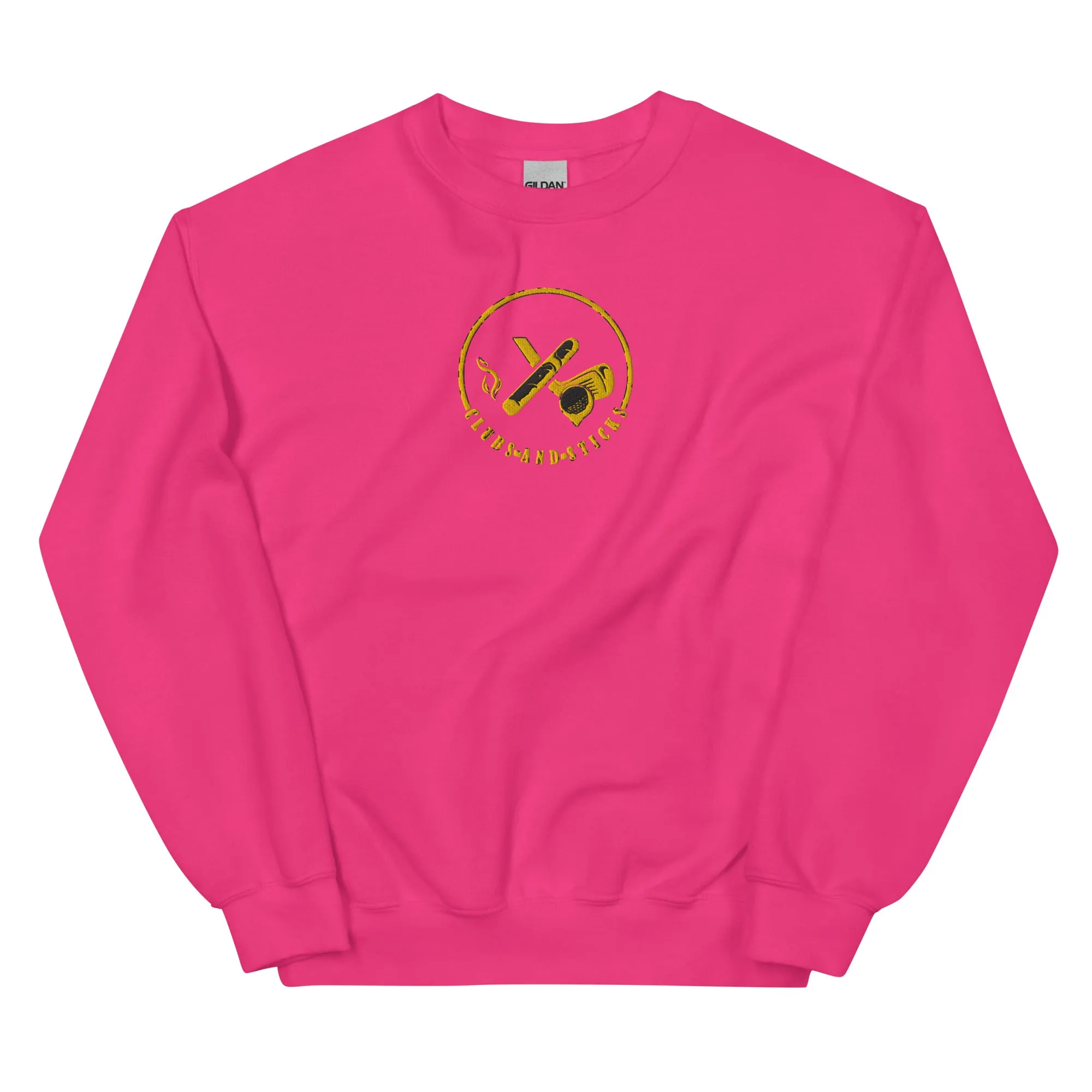 Clubs and Sticks Embroidered Sweatshirt - Yellow