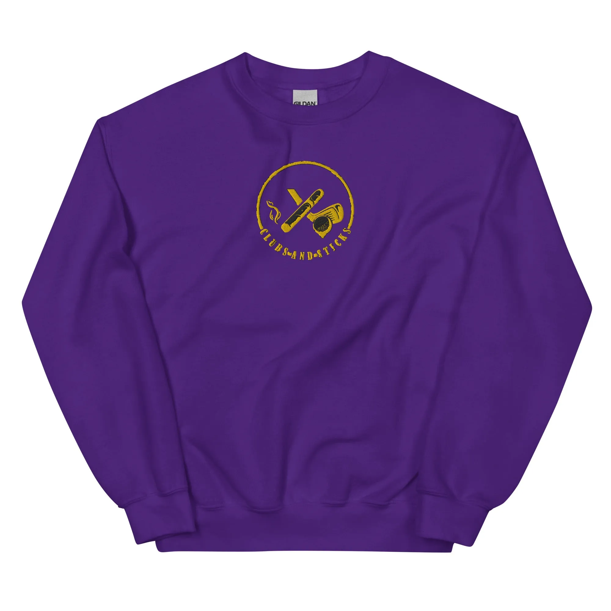 Clubs and Sticks Embroidered Sweatshirt - Yellow