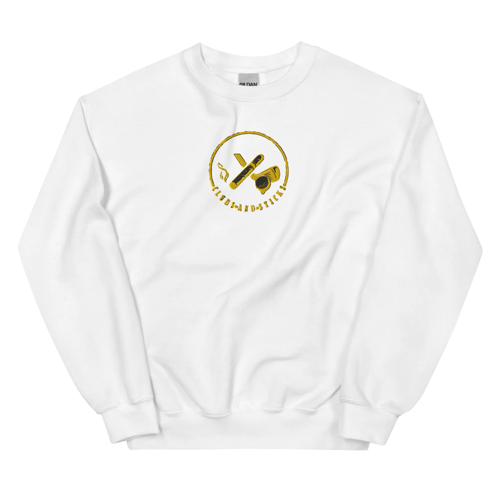 Clubs and Sticks Embroidered Sweatshirt - Yellow