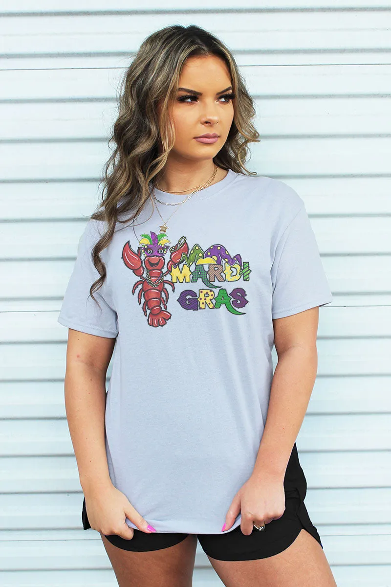 Colorful Crawfish Mardi Gras Dri-Power 50/50 Tee