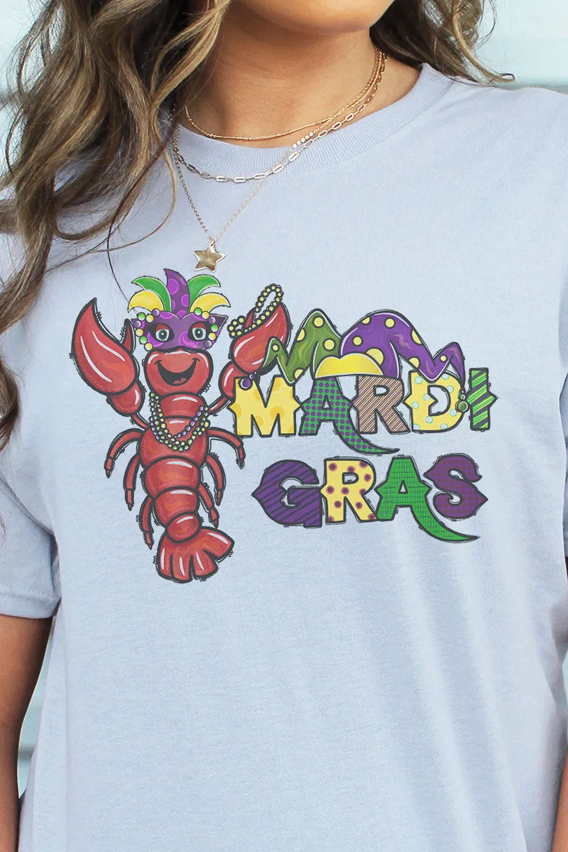 Colorful Crawfish Mardi Gras Dri-Power 50/50 Tee
