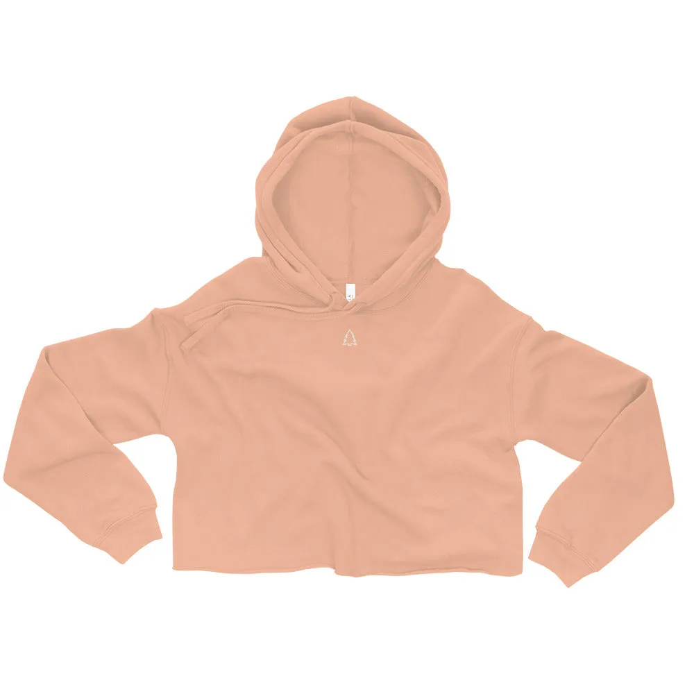 Compass Outline Crop Hoodie - White