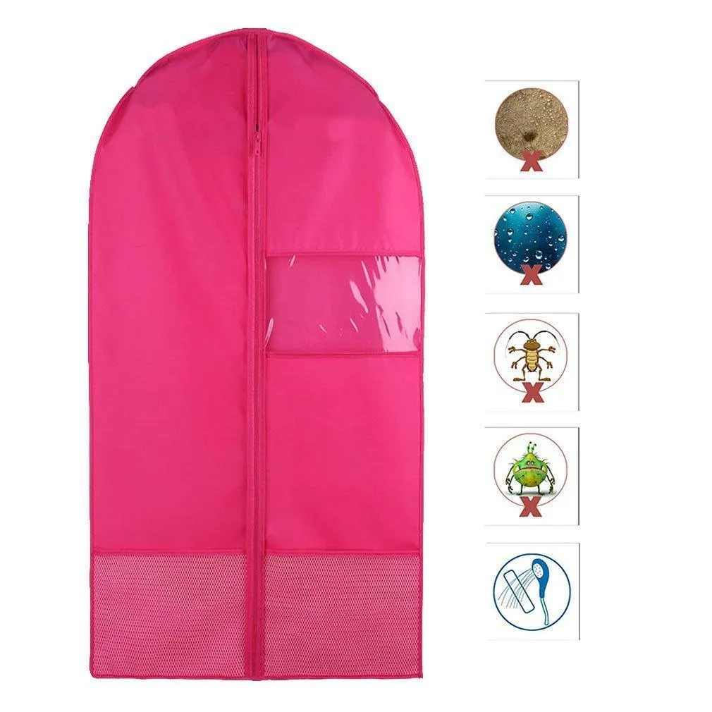 Costume Garment Bag with Pockets for Dance Competitions Garment Bags Storage Hanging Breathable Garment Covers Bag (rose, M)