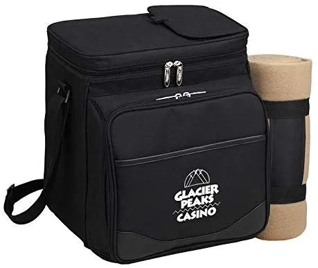 (D) Picnic Cooler for Two with Blanket, Backpack Bag, Equipment for Outdoor (Brown)
