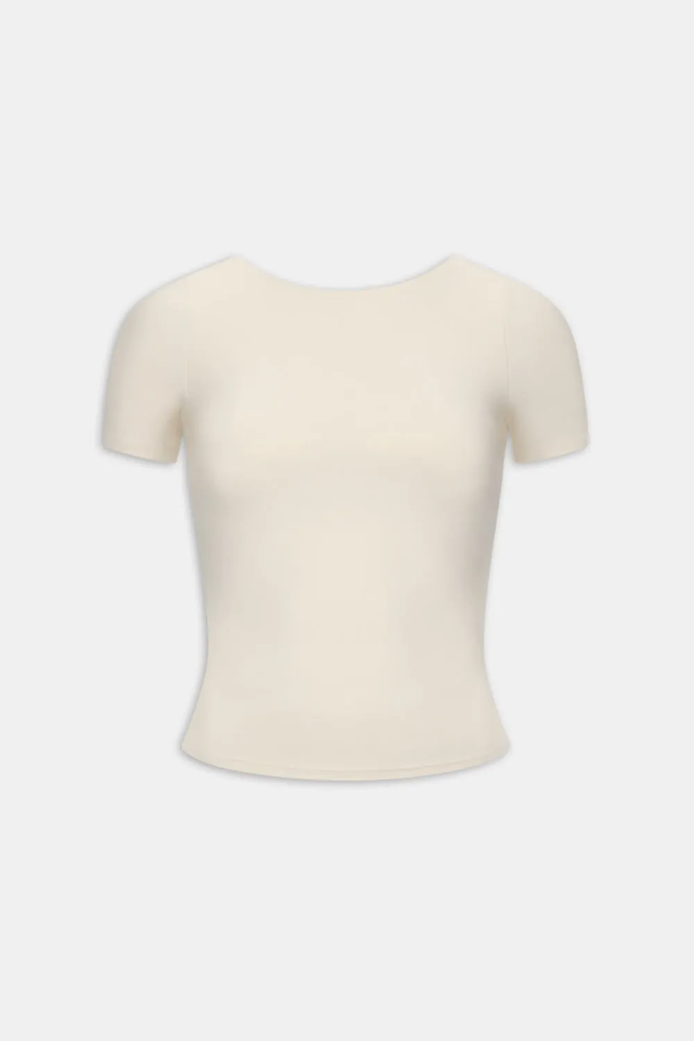 DAYFLEX BUILT-IN SUPPORT TWIST BACK FULL LENGTH T-SHIRT - BUTTERMILK