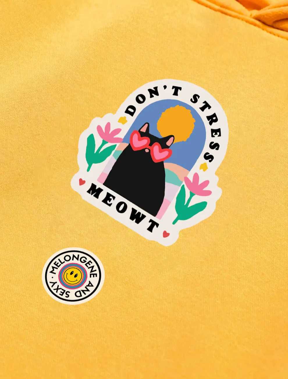 Don’t Stress Meowt Color-Block Hoodie