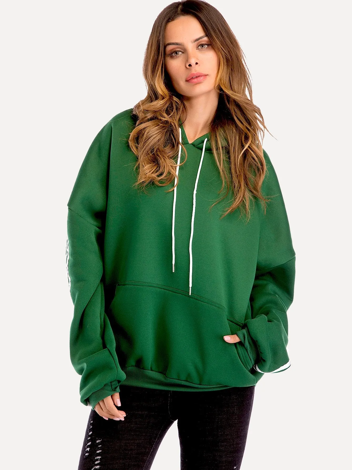Drop Shoulder Hooded Sweatshirt
