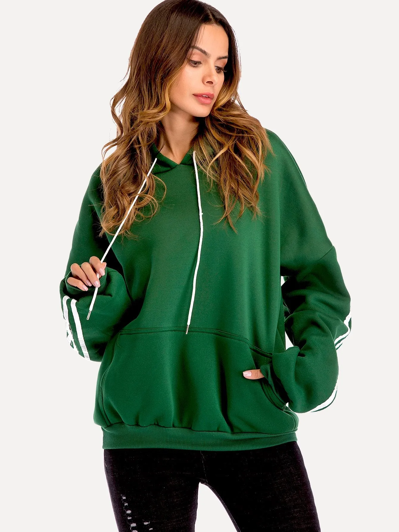 Drop Shoulder Hooded Sweatshirt