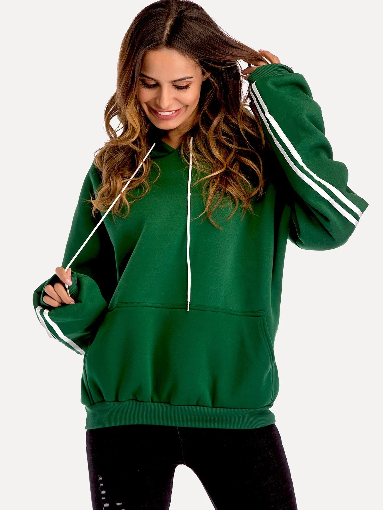 Drop Shoulder Hooded Sweatshirt
