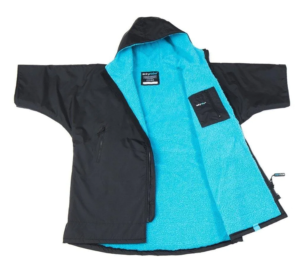 Dryrobe Short Sleeve Kids Dryrobe Black/Blue