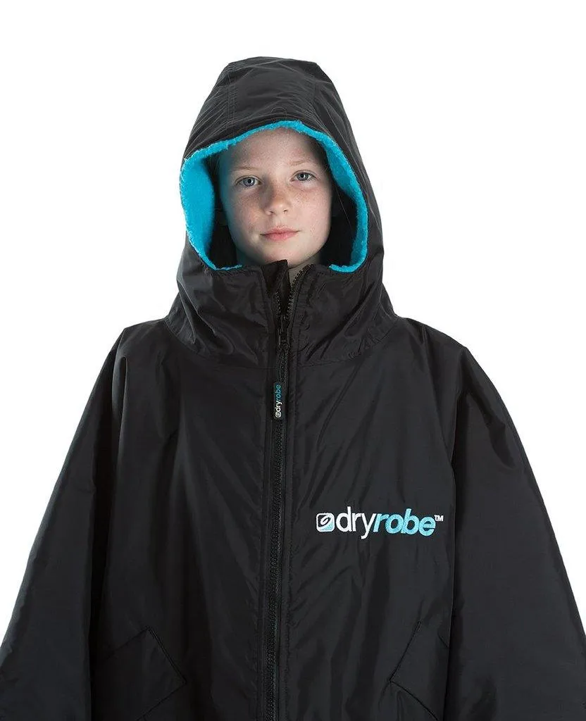 Dryrobe Short Sleeve Kids Dryrobe Black/Blue