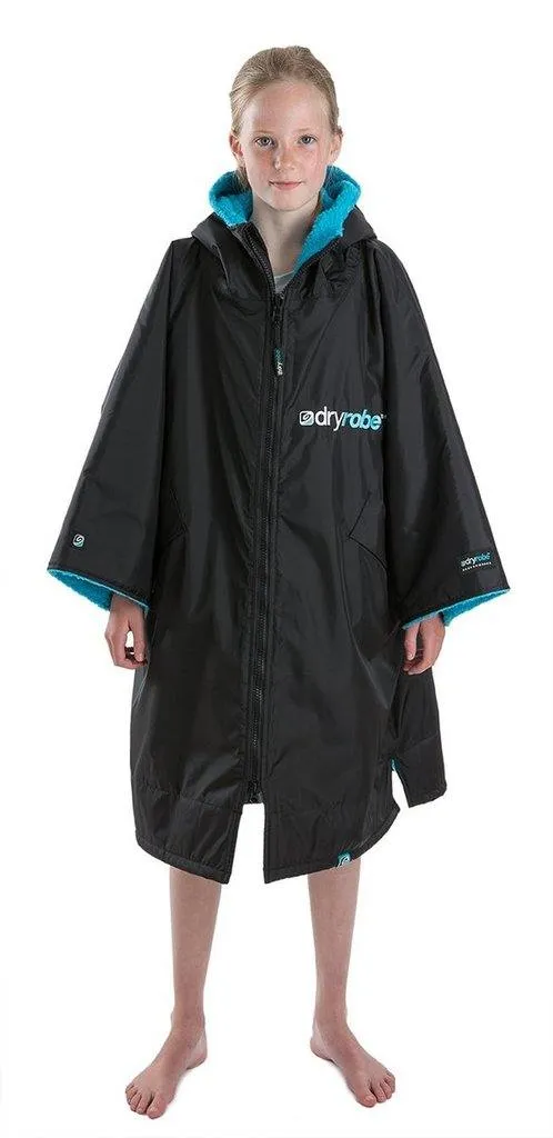 Dryrobe Short Sleeve Kids Dryrobe Black/Blue