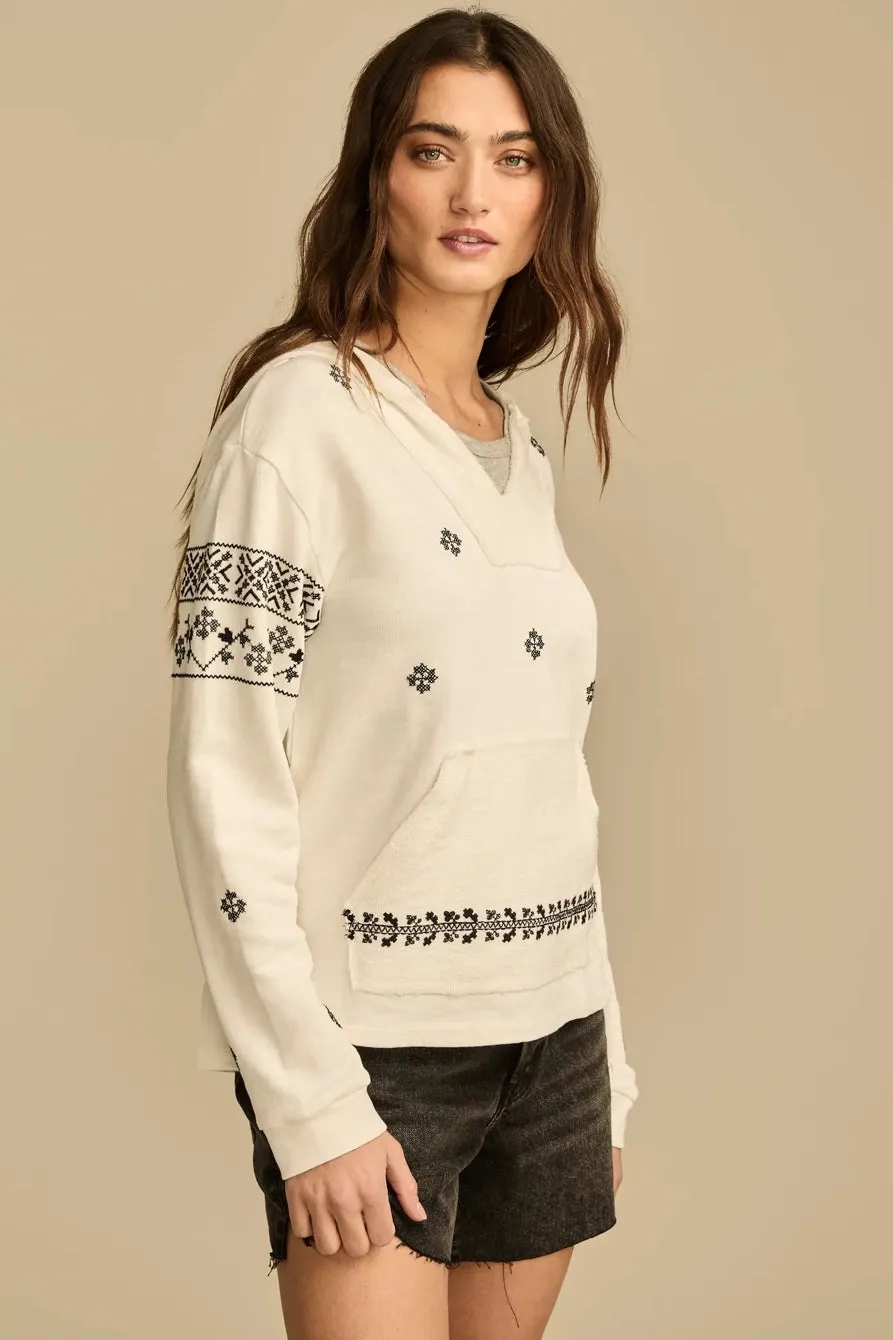 EMBROIDERED BAJA HOODIE CREAM